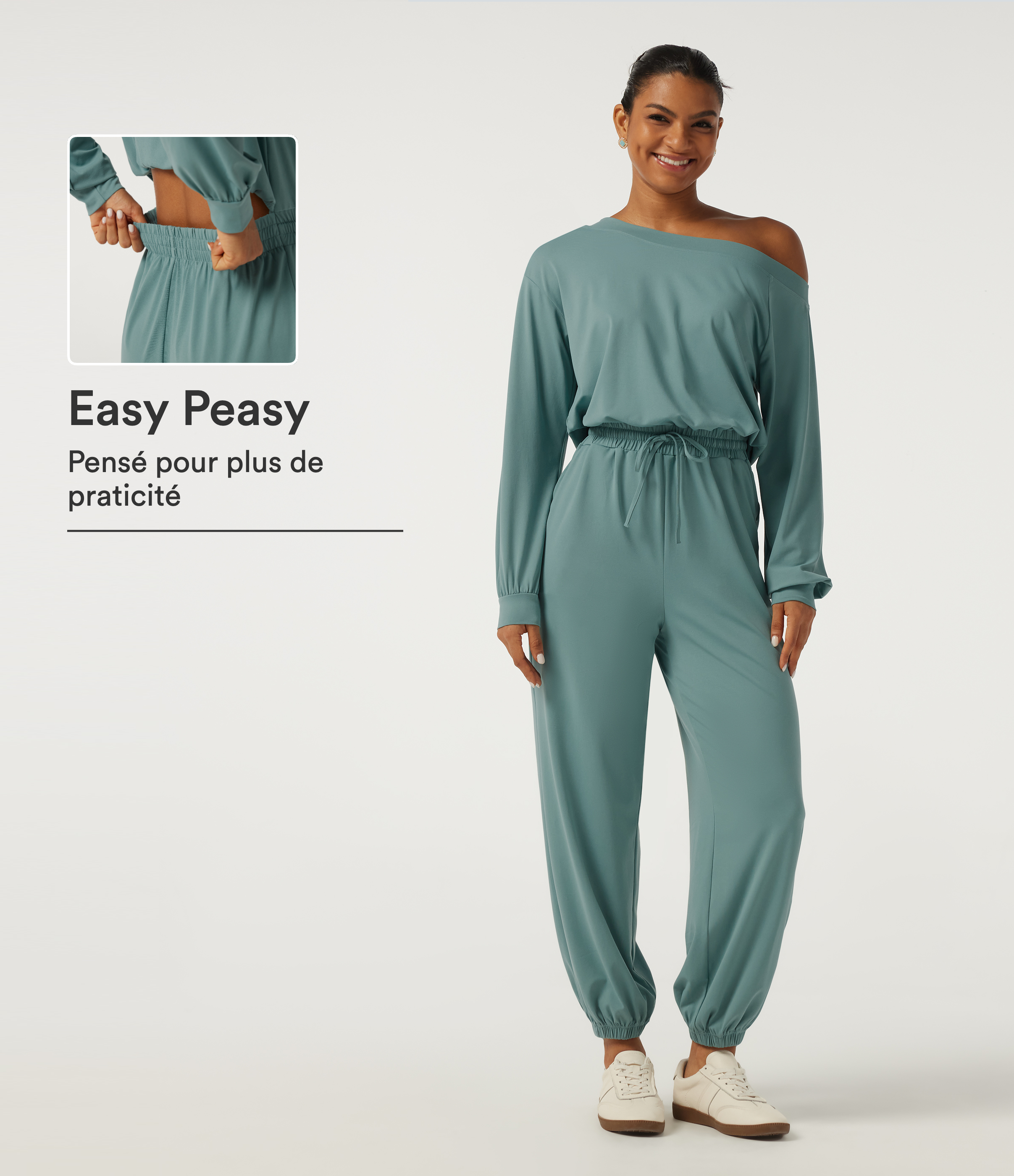 Combinaison asymétrique accès facile Easy Peasy manches longues avec cordon de serrage et poches