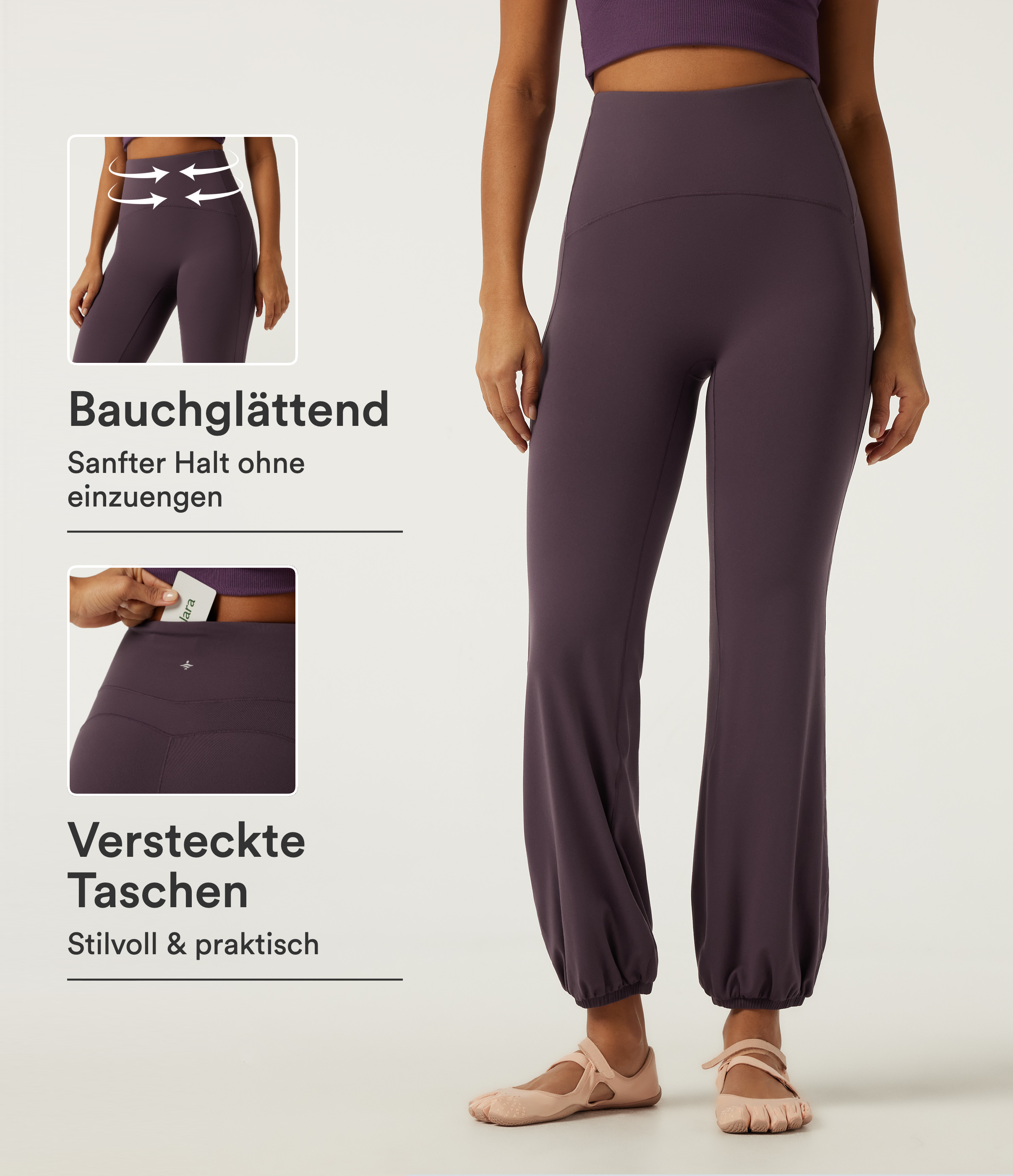 SoftlyZero™ - Schmal zulaufende Yoga-Jogginghose mit hohem Bund, Bundtasche und Bauchkontrolle