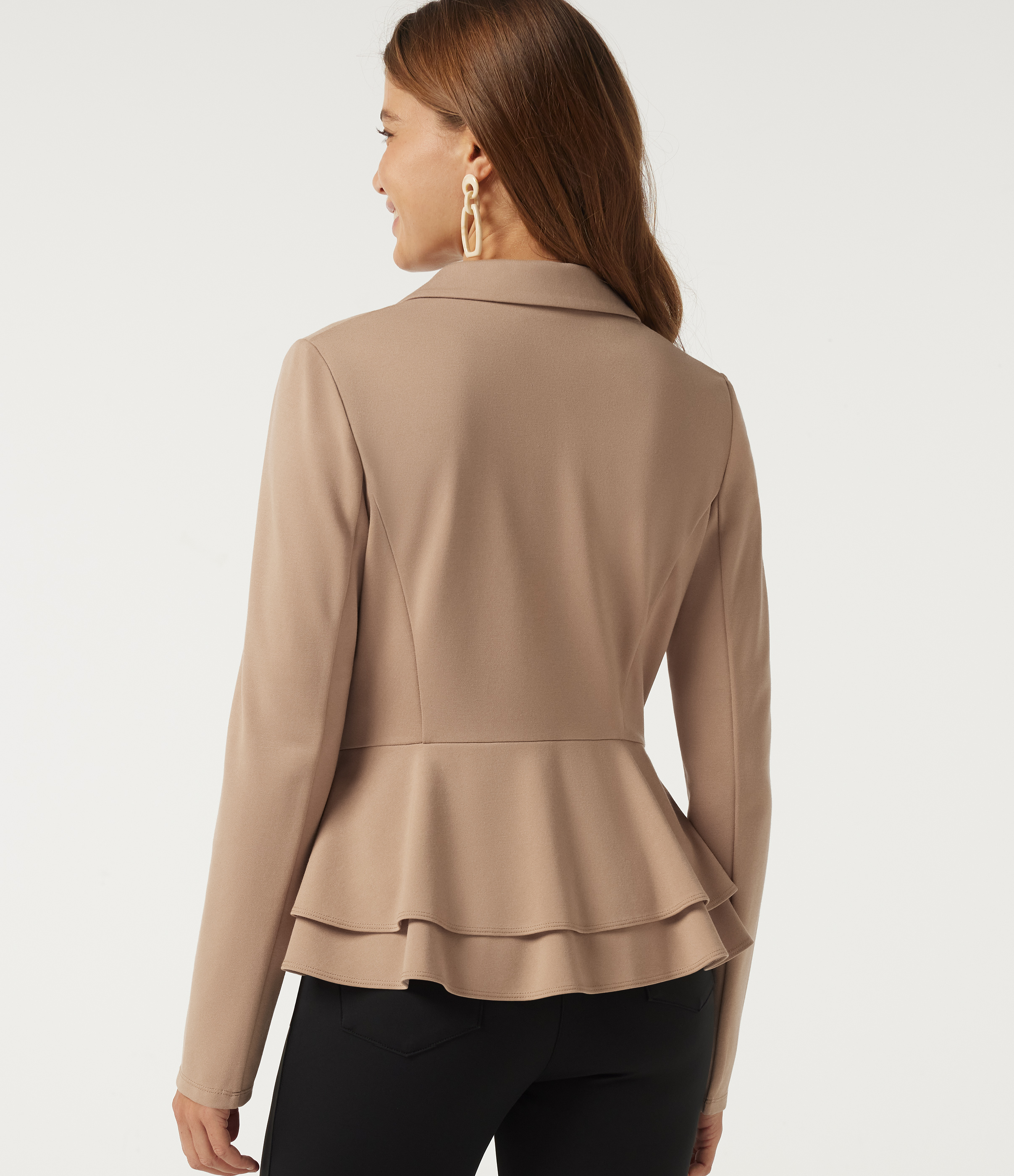 Long Sleeve Ruffle Hem Work Blazer