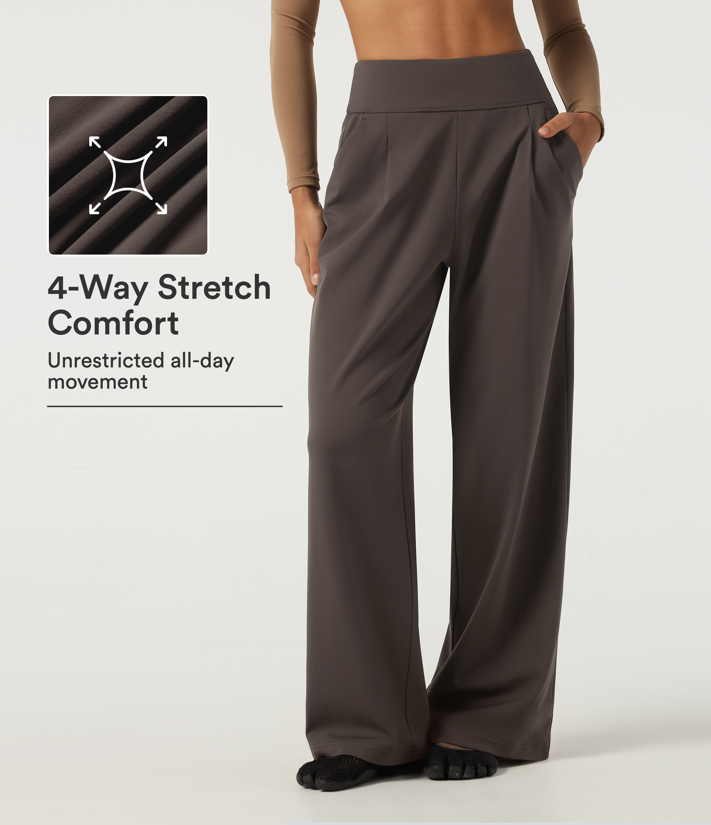 High Waisted Wide Leg Yoga Pants with Pockets