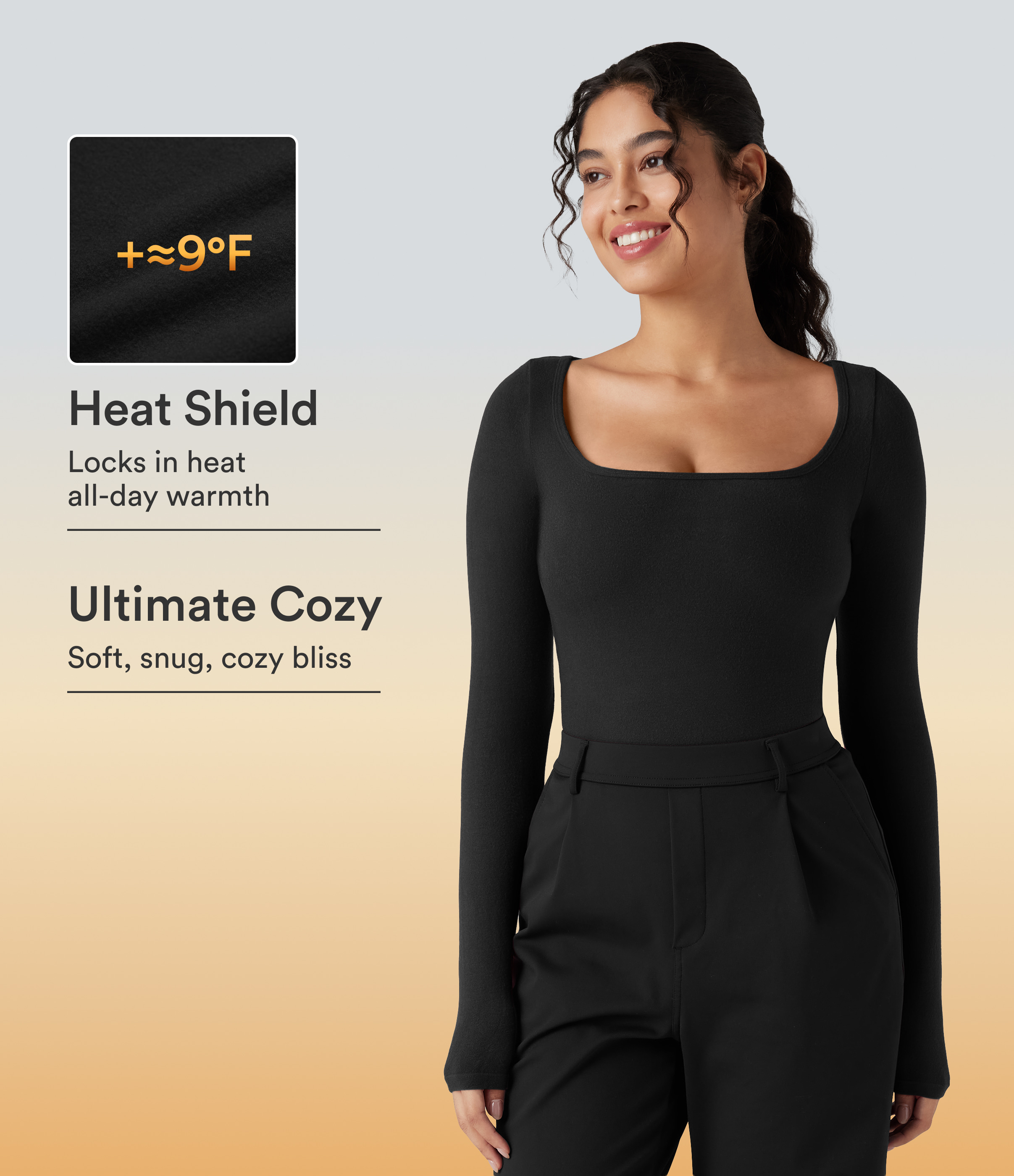 Halara HeatCore Scoop Neck Long Sleeve Work Warming T-Shirt