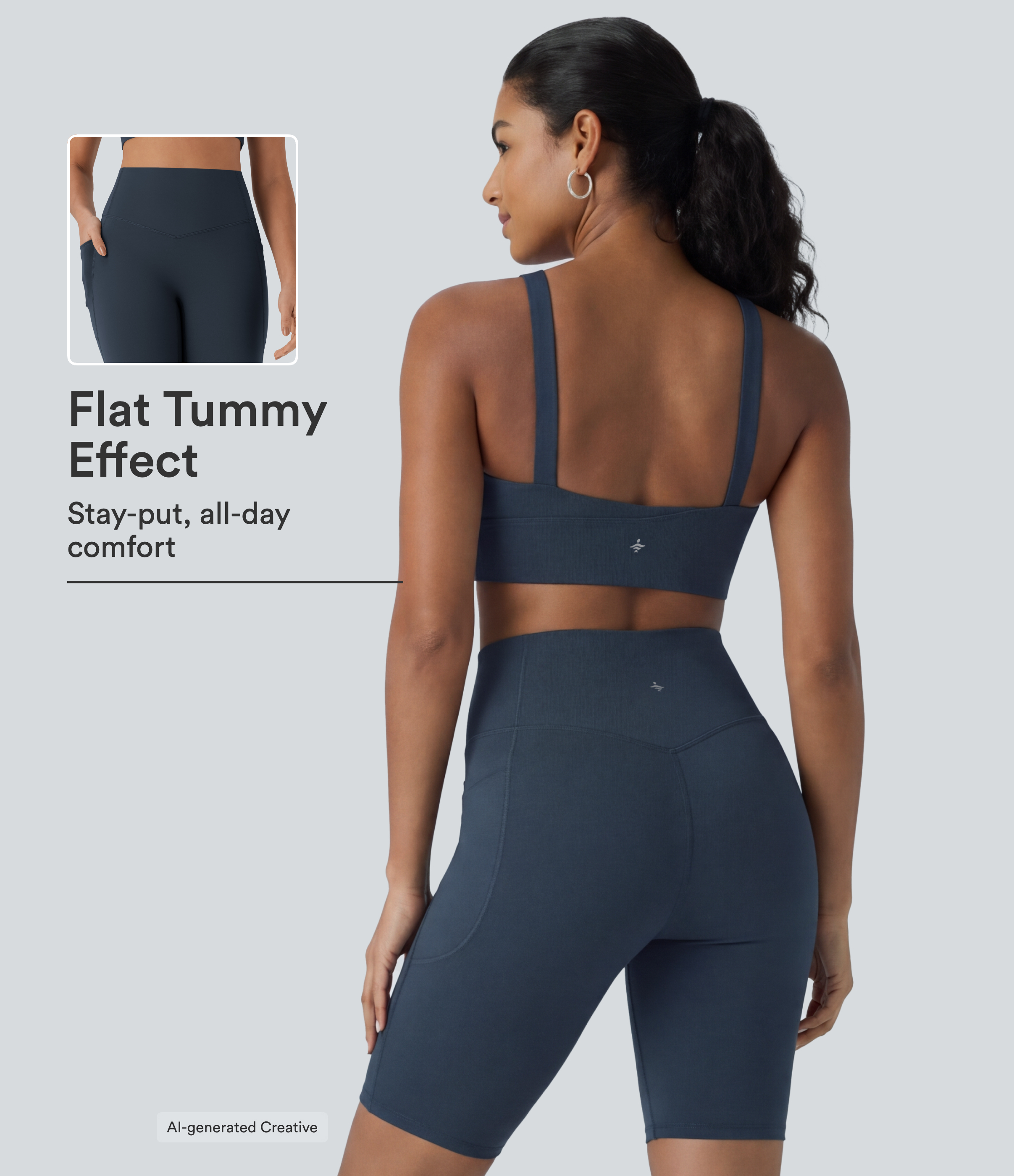 Halara UltraSculpt™ High Waisted Tummy Control Pocket Shaping Training Biker Shorts 9''