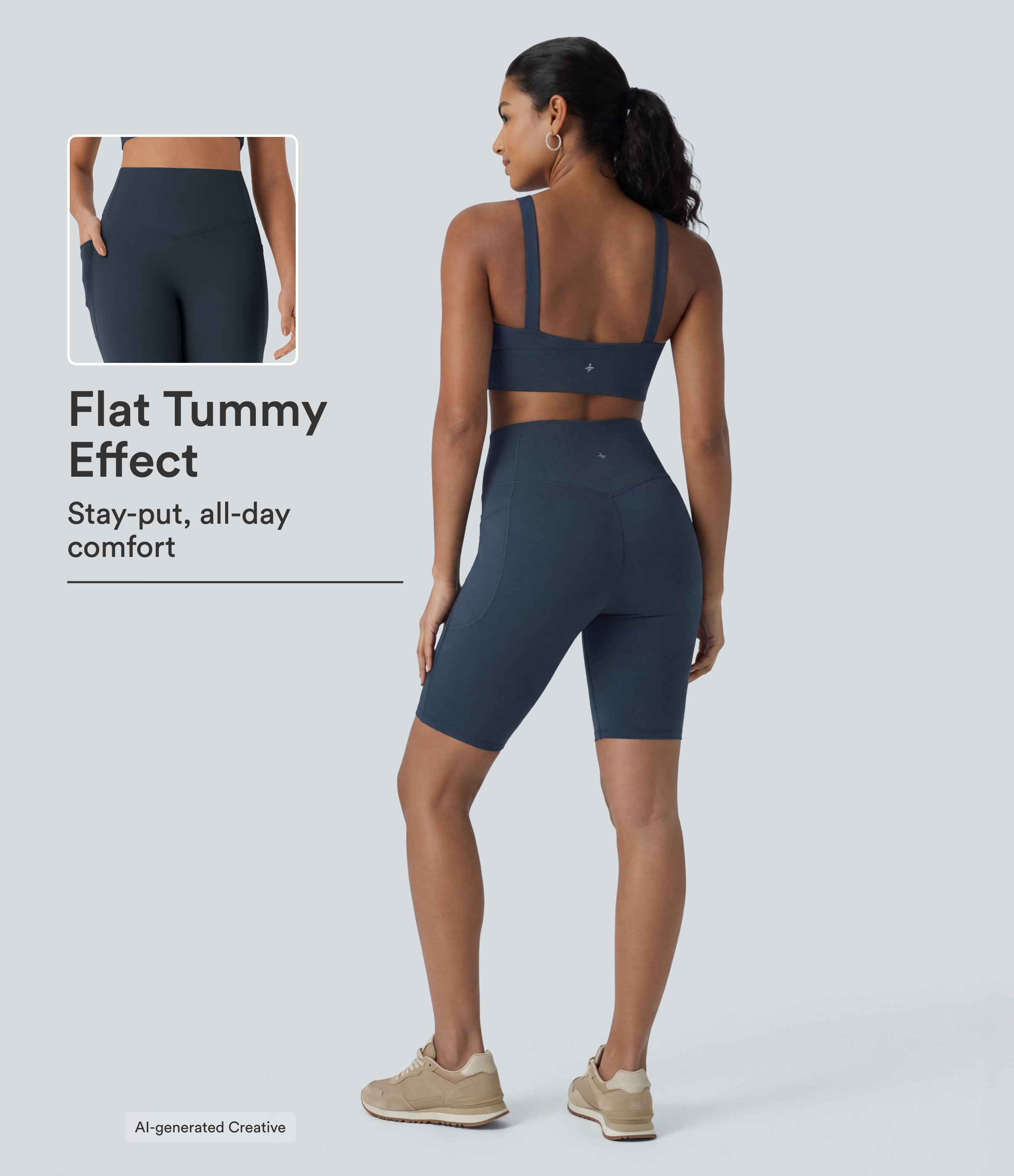 Halara UltraSculpt™ High Waisted Tummy Control Pocket Shaping Training Biker Shorts 9''