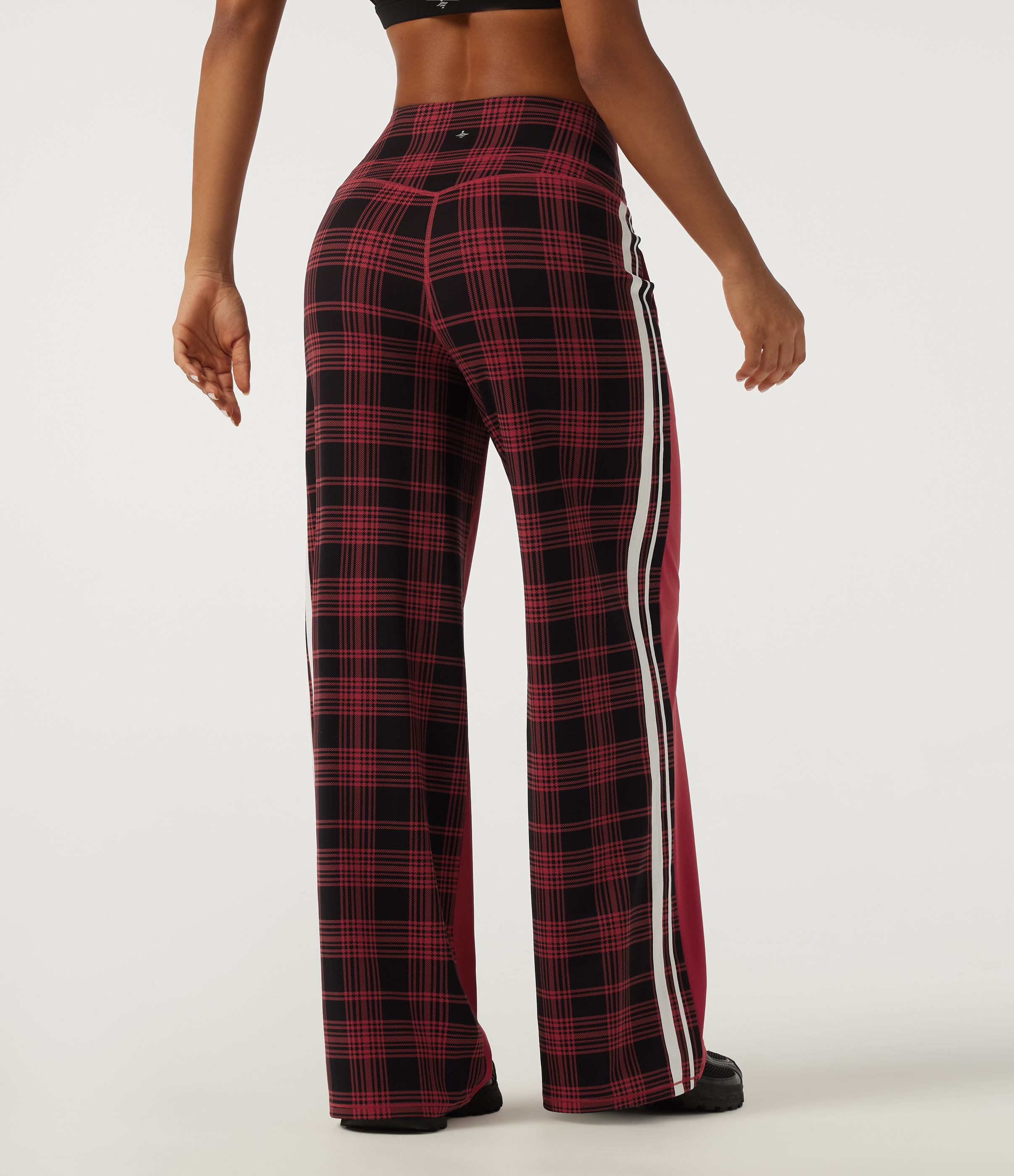 Aura Orange Halara UltraSculpt™ High Waisted Tummy Control Straight Leg Plaid Yoga Pants with Pockets / 2