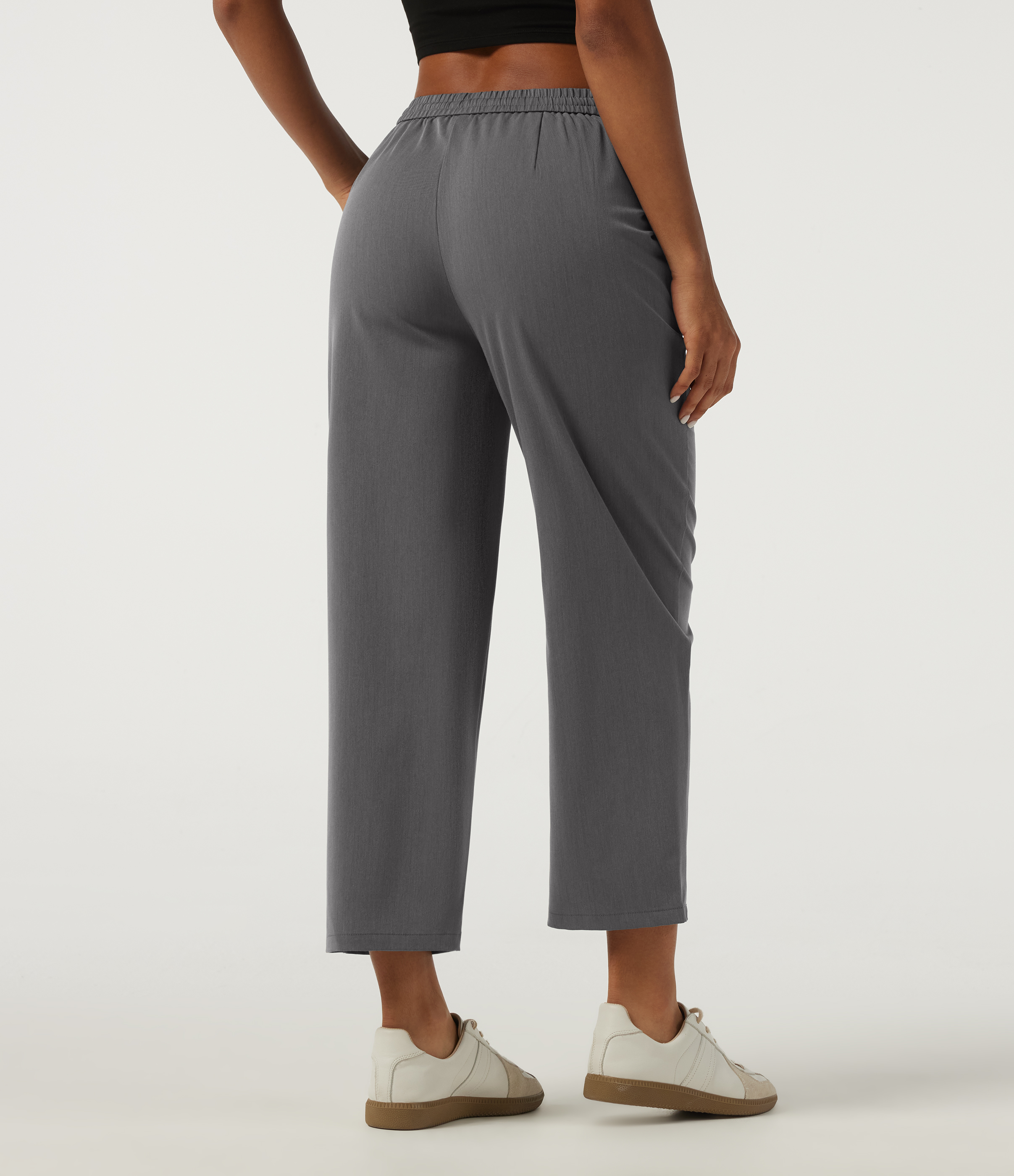Heavy Static Grey Lässige, schmal zulaufende Hose mit mittelhohem Bund, Seitentaschen und Kordelzug / 2