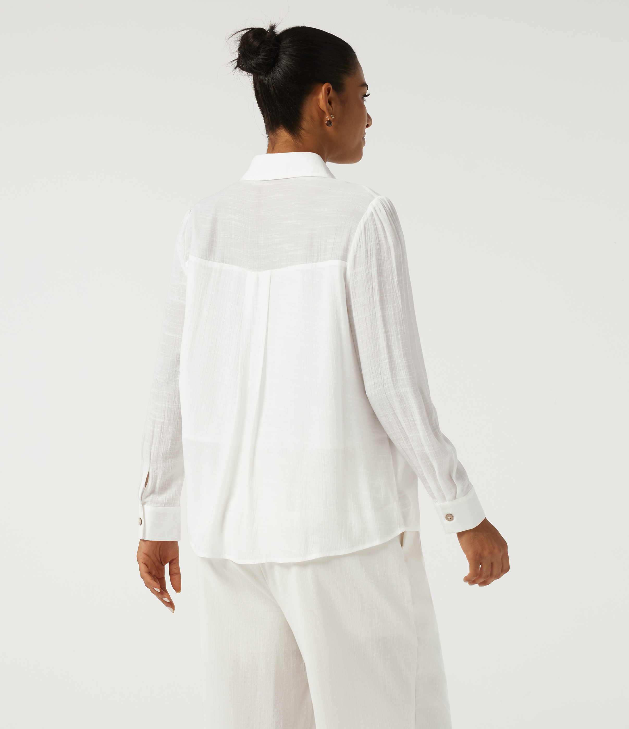 White Long Sleeve Long Sleeve Work Shirt / 2
