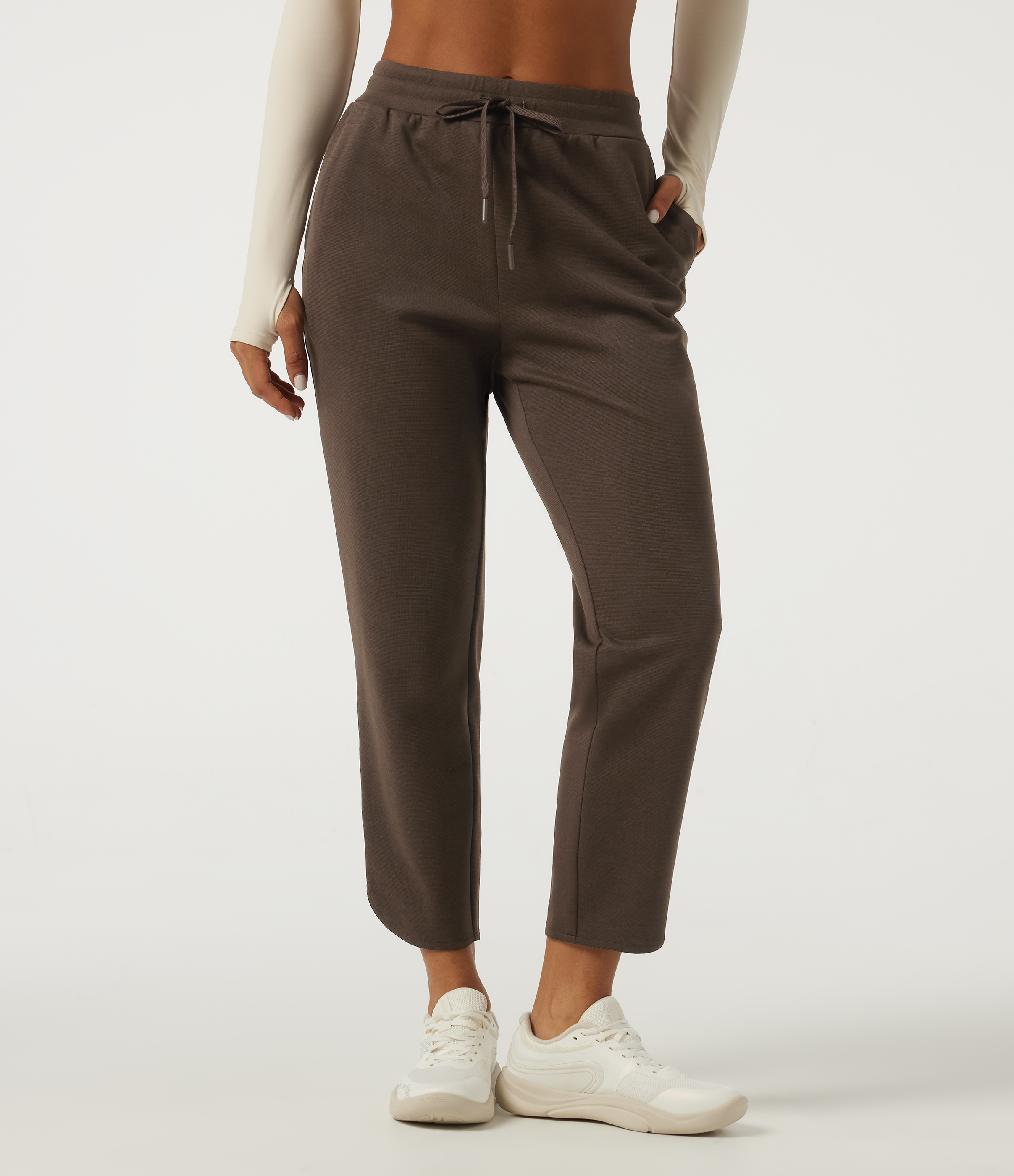 Mid Rise Drawstring Pants with Pockets