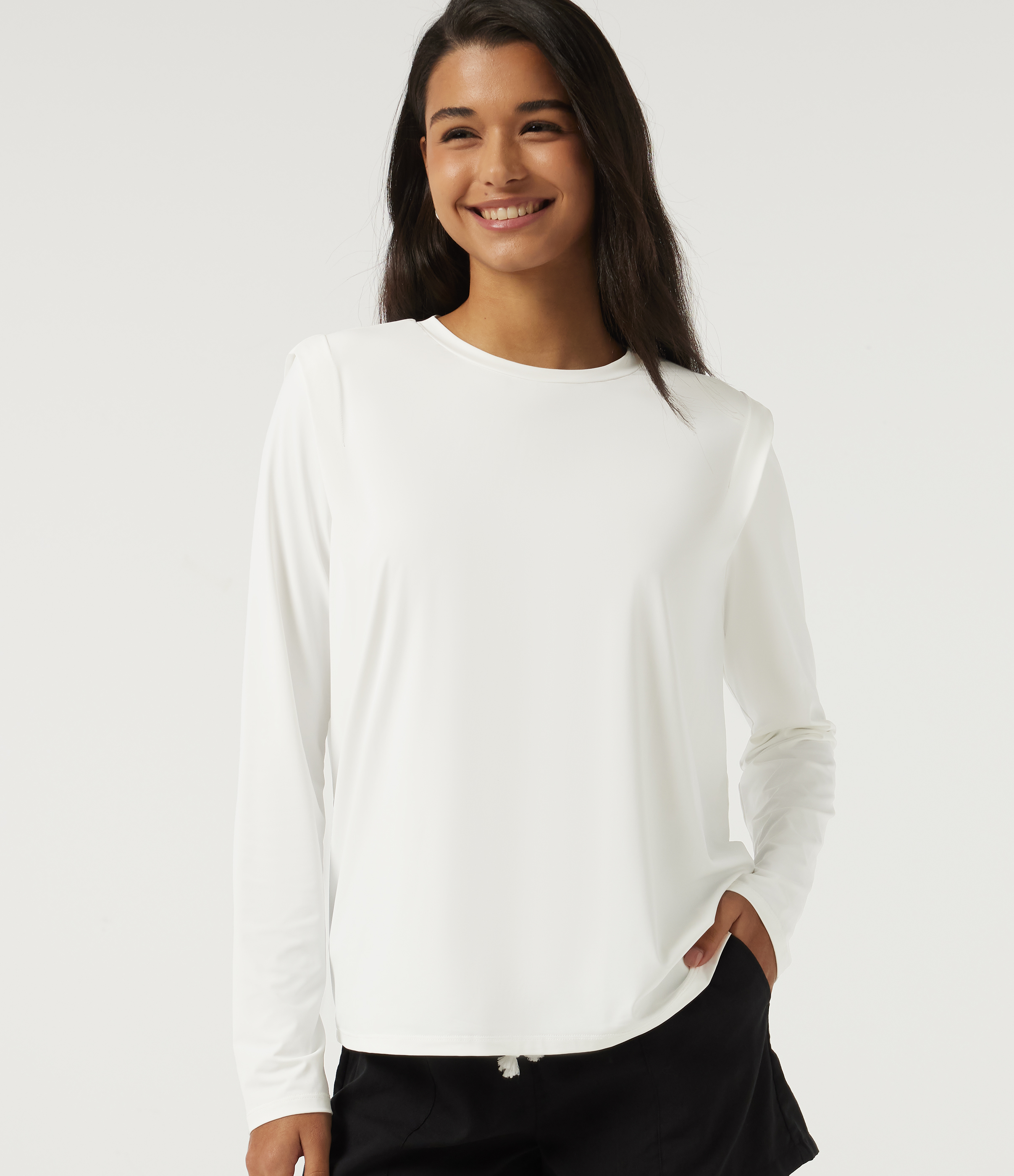 InstantCool Quick Dry Round Neck Relaxed Long Sleeve Boxy Casual Top