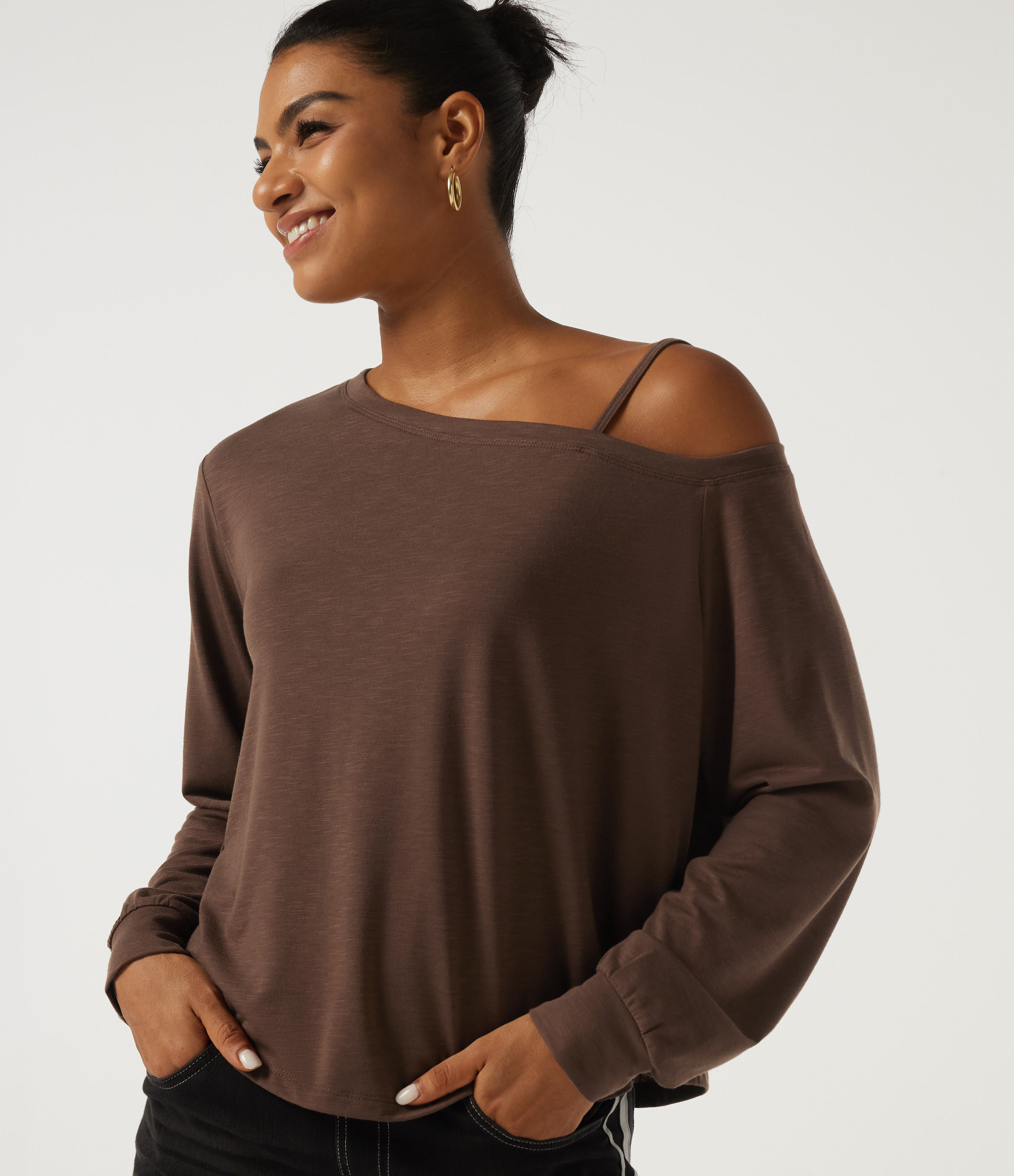 One Shoulder Long Sleeve Casual Top