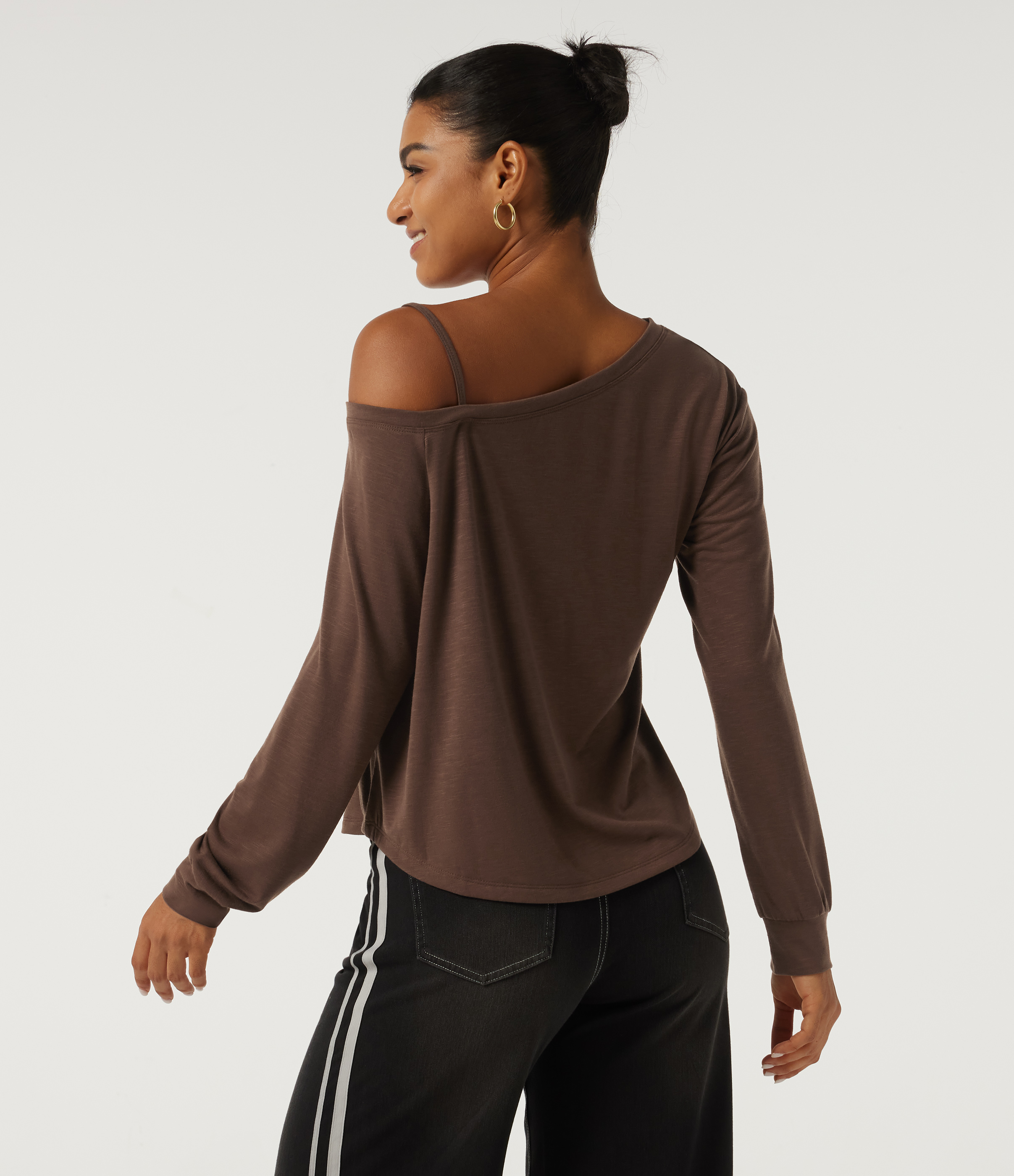 Potting Soil One Shoulder Long Sleeve Casual Top / 2
