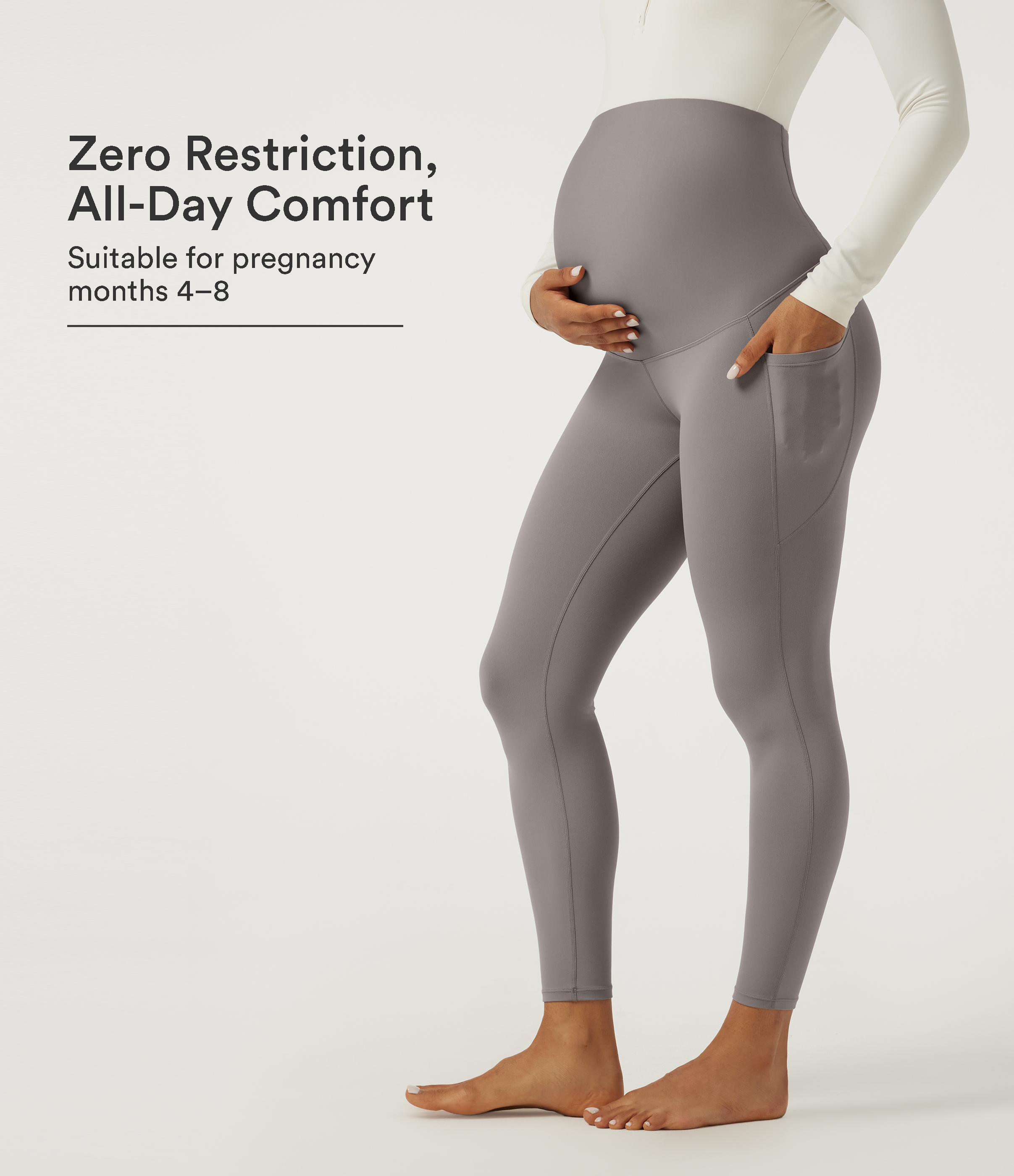 SoftlyZero™ Super High Waisted Skinny Yoga Maternity 7/8 Leggings with Pockets