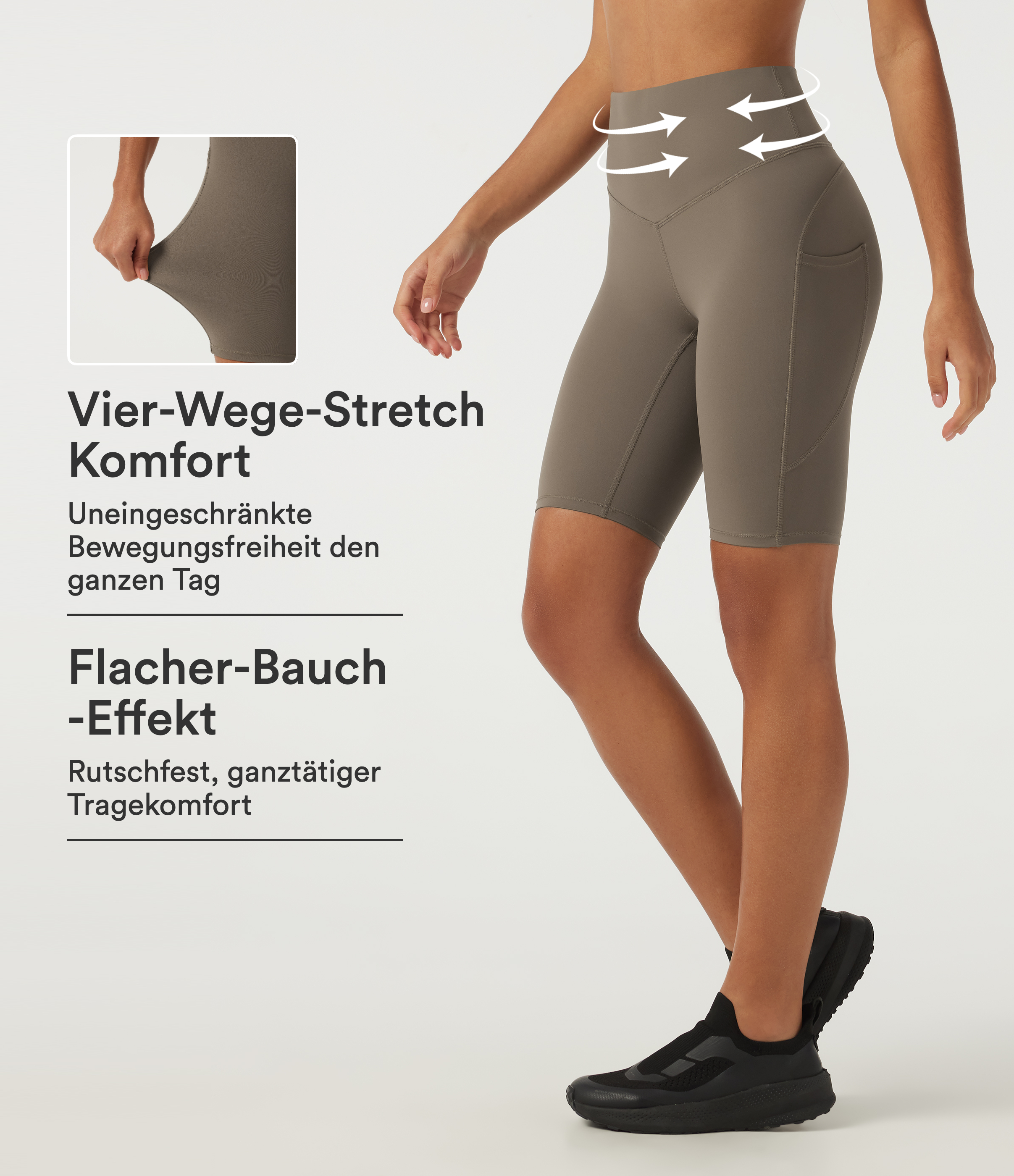 Halara UltraSculpt™ - Radlerhose mit hohem Bund, Seitentaschen und Bauchkontrolle - 22,9 cm