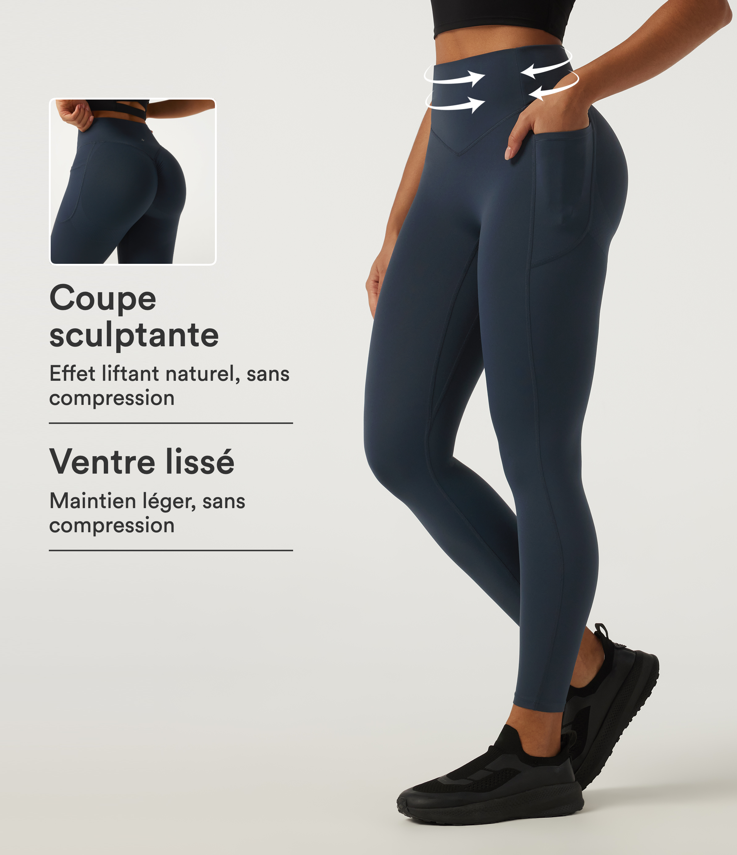 Legging d’entraînement Halara UltraSculpt™ taille haute gainante effet push-up avec poches