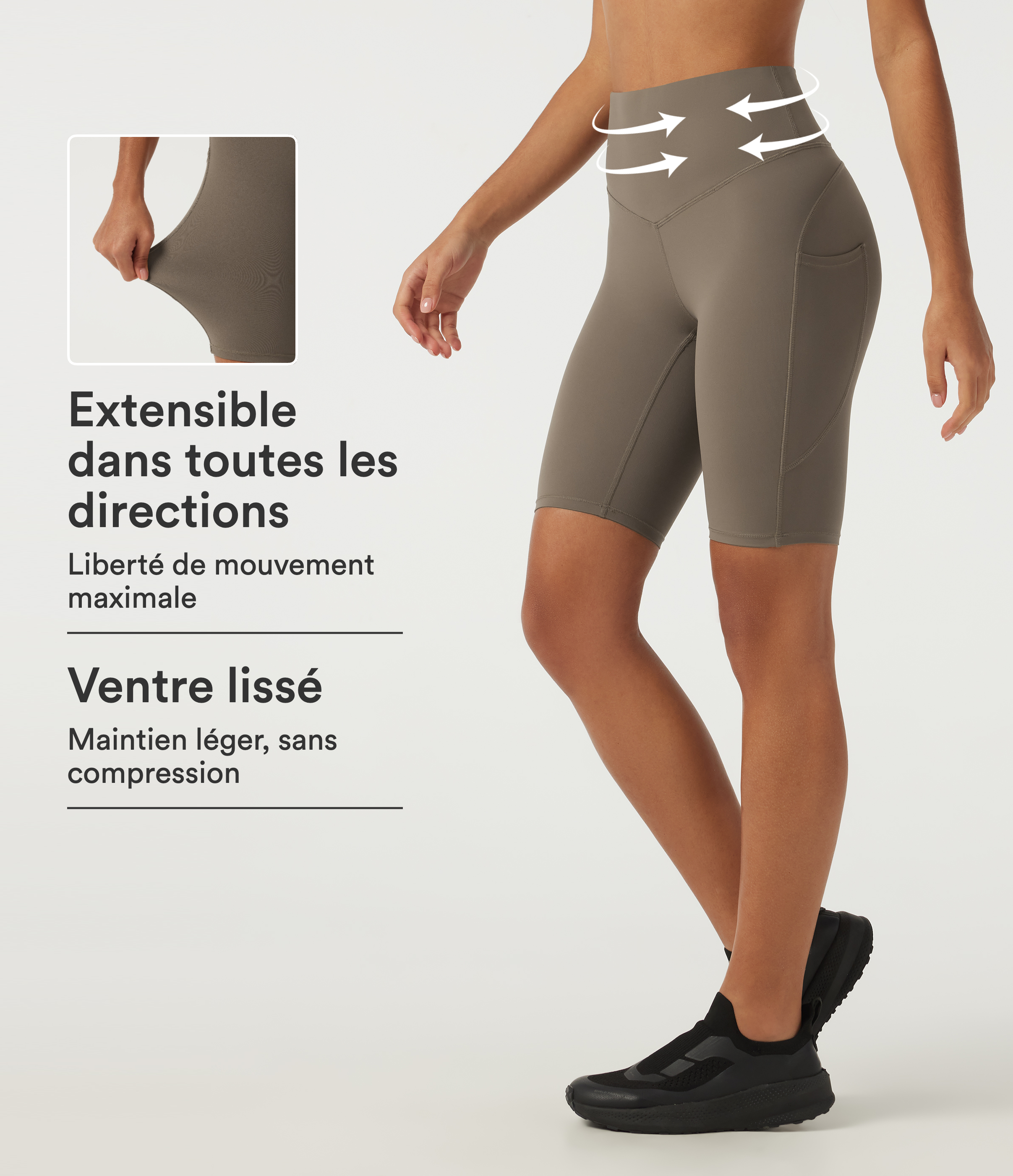 Short cycliste Halara UltraSculpt™ taille haute gainante avec poches, entrejambe env. 23 cm