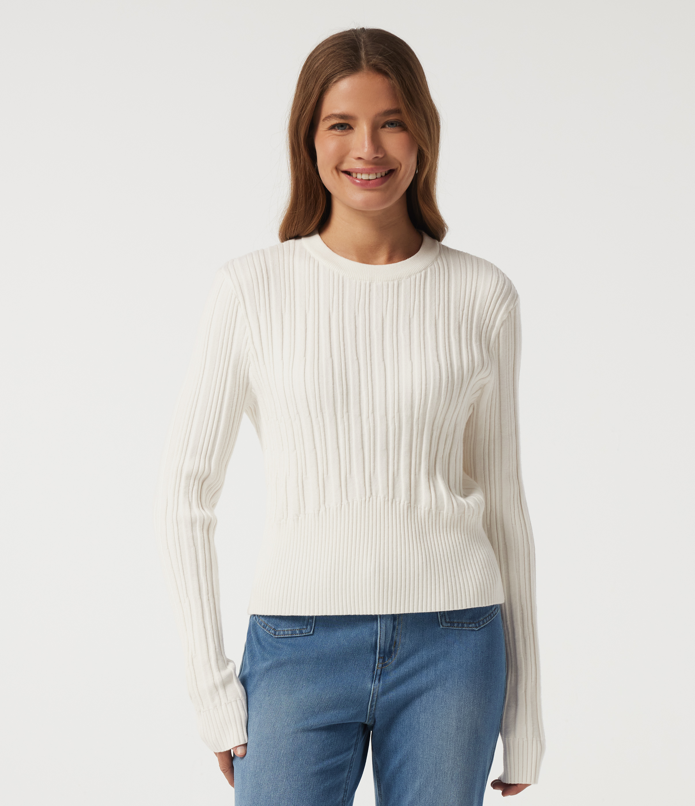 Round Neck Long Sleeve Casual Sweater