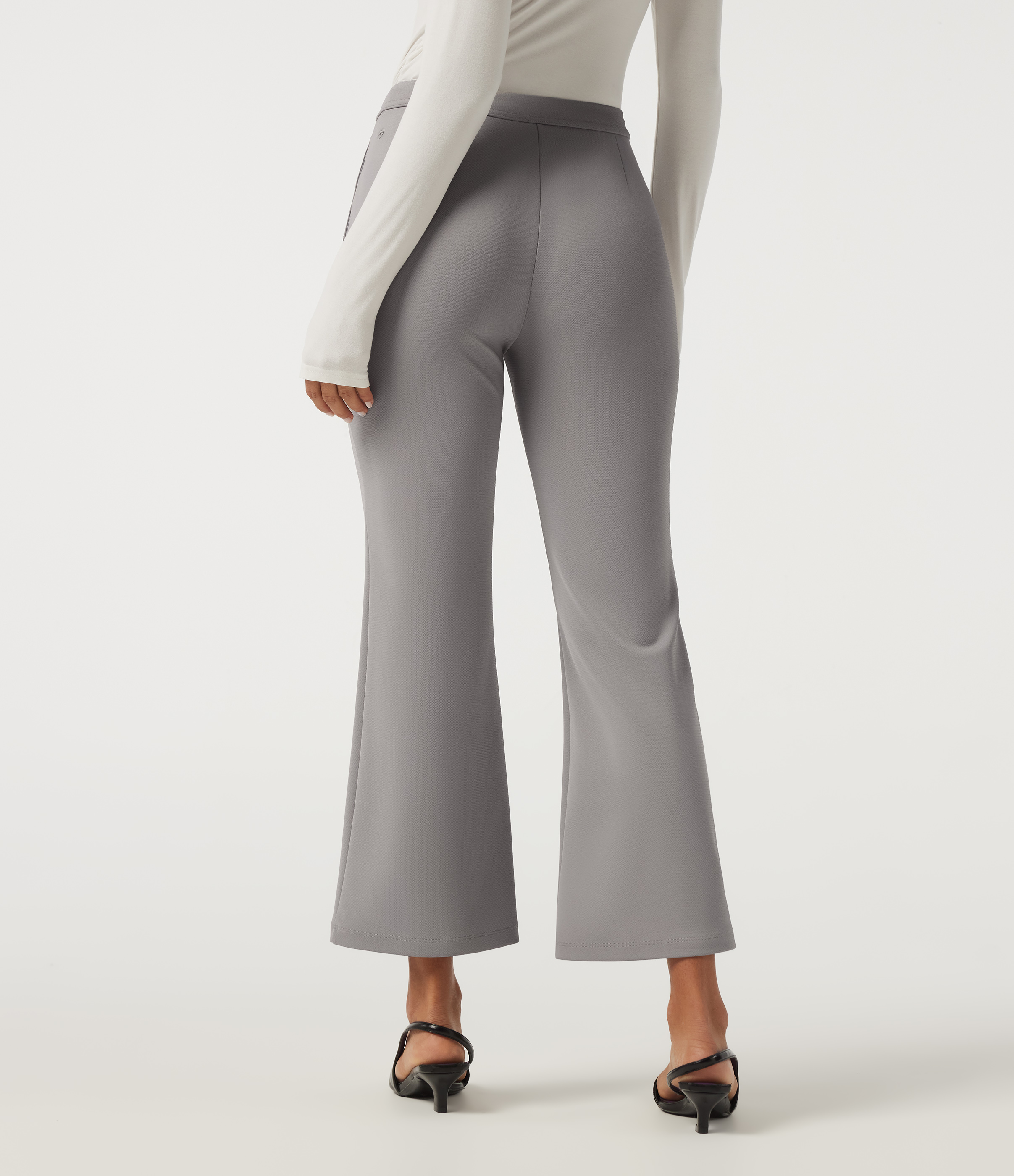 Paloma Halara Flex™ Mid Rise Pintuck Crepe Flare Work Pants with Pockets / 2