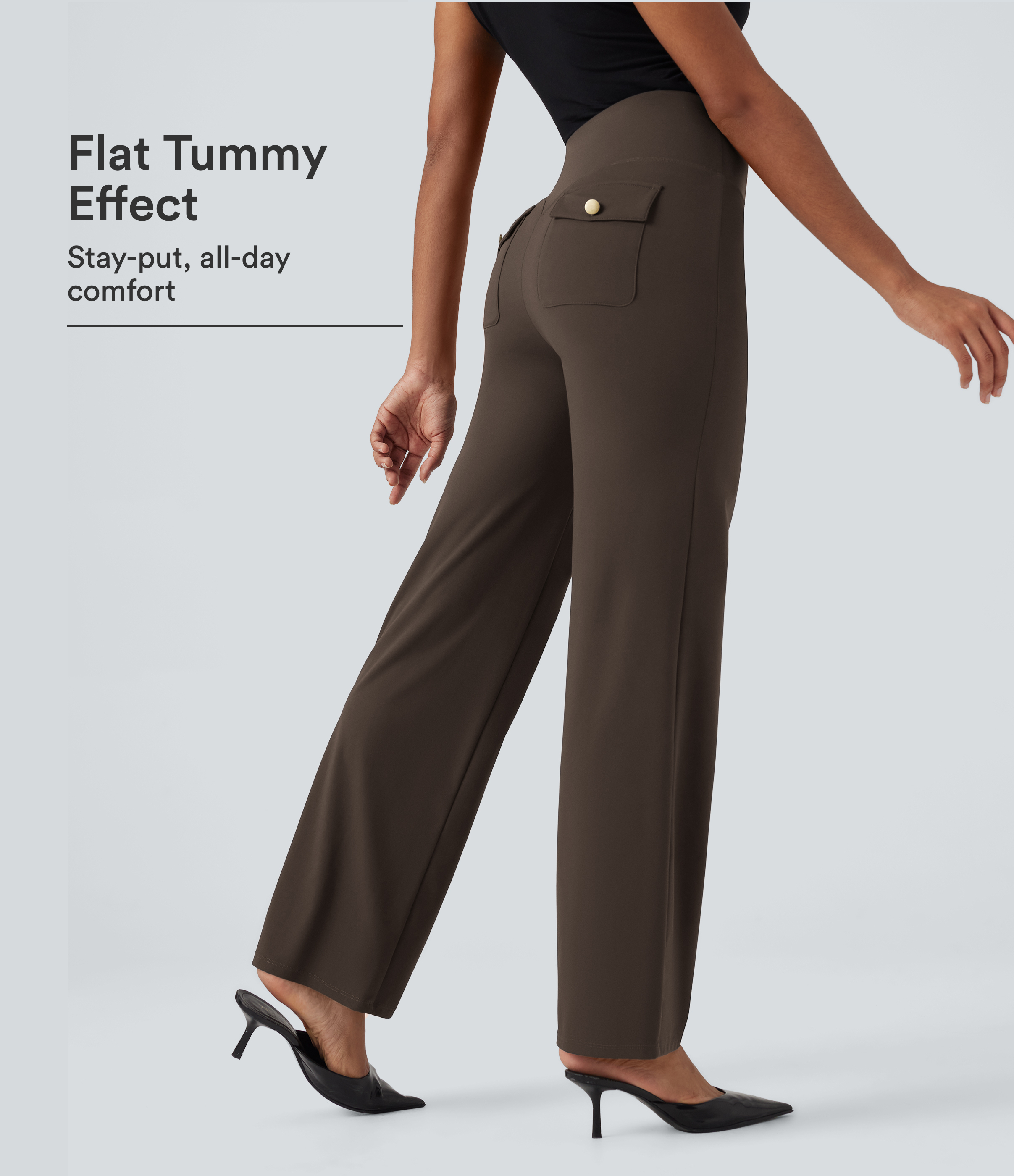 Halara UltraSculpt™ High Waisted Tummy Control Straight Leg Work Pants with Pockets