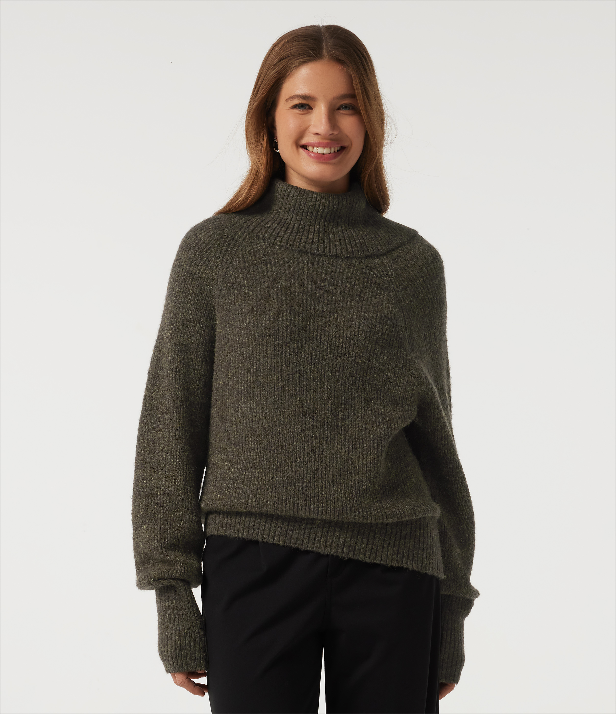 High Neck Bishop Long Sleeve Casual Sweater