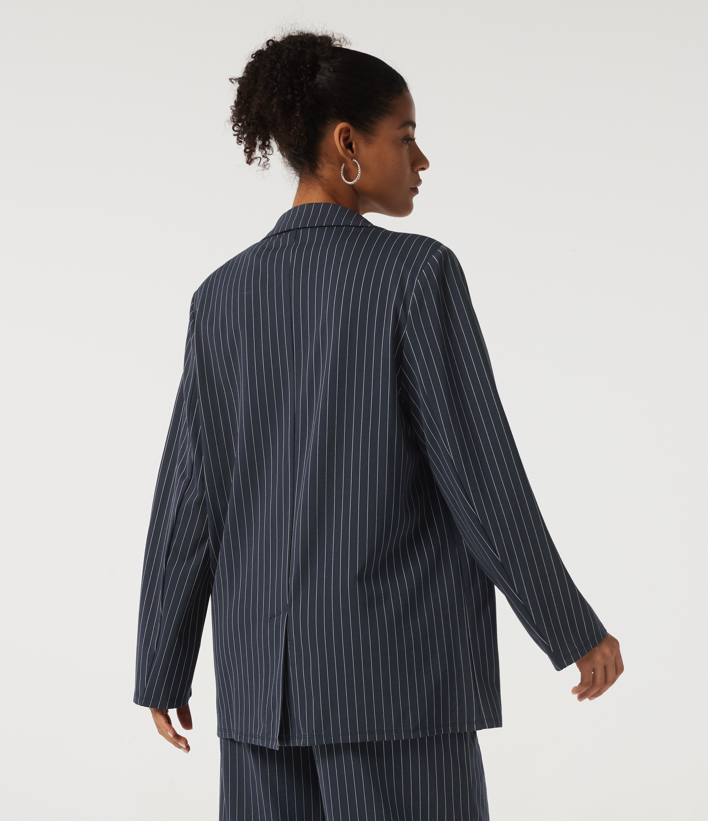 Ocean Stripe Long Sleeve Work Blazer with Pockets / 2