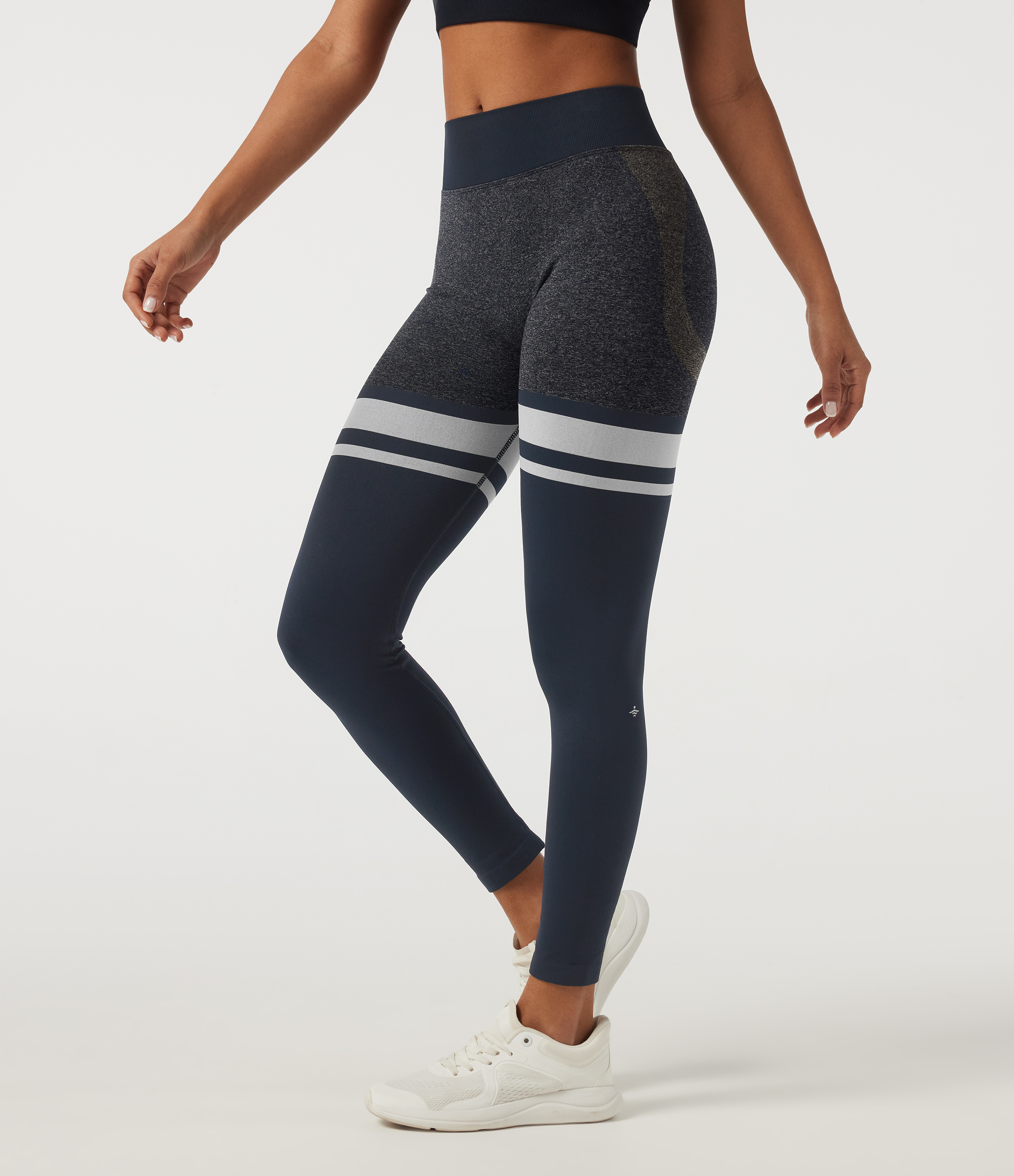Mid Rise Skinny Color Block Seamless Yoga Leggings