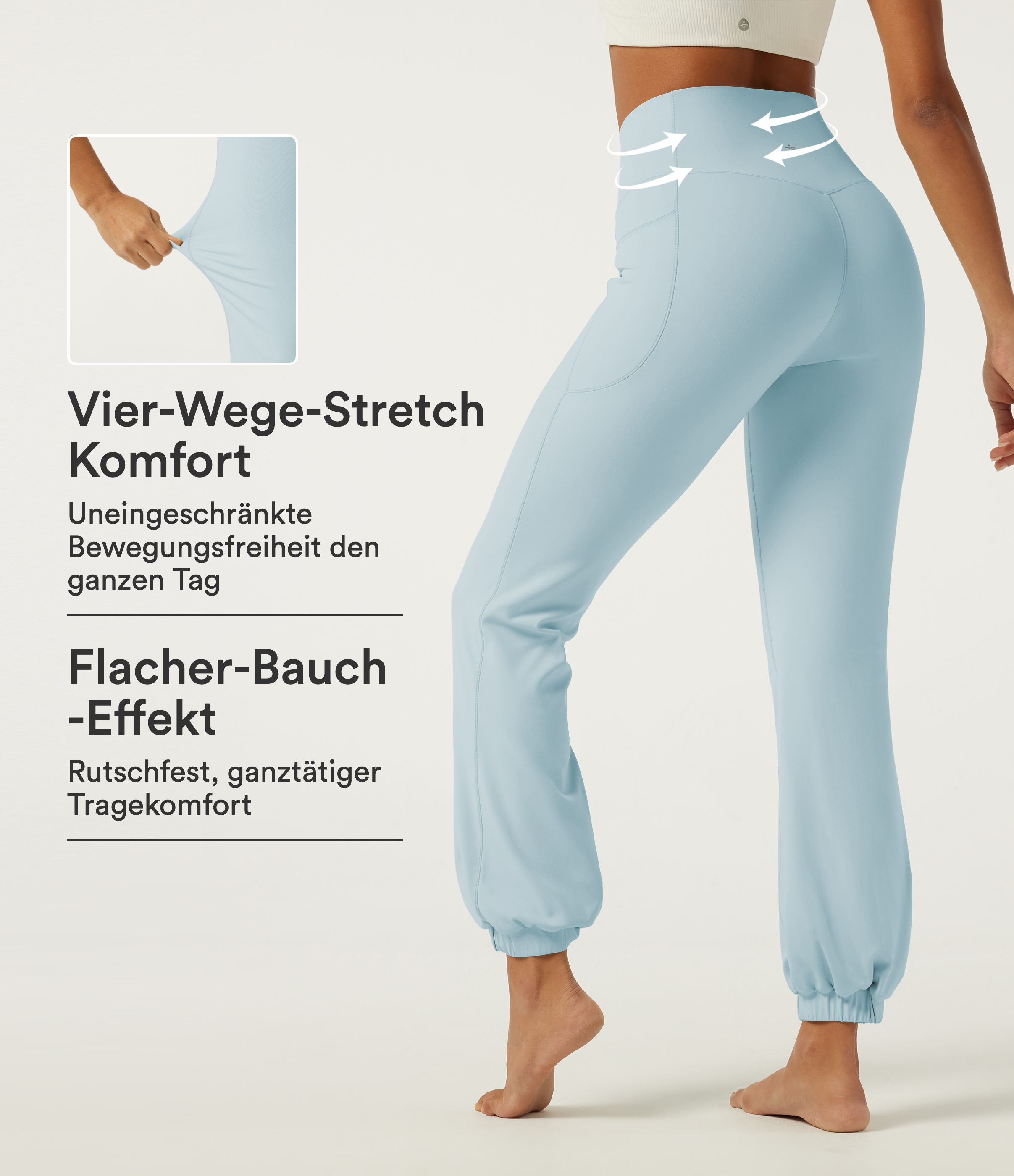 Baby Blue SoftlyZero™ - Tanz-Joggers mit hohem Bund, Seitentaschen und Bauchkontrolle / 1