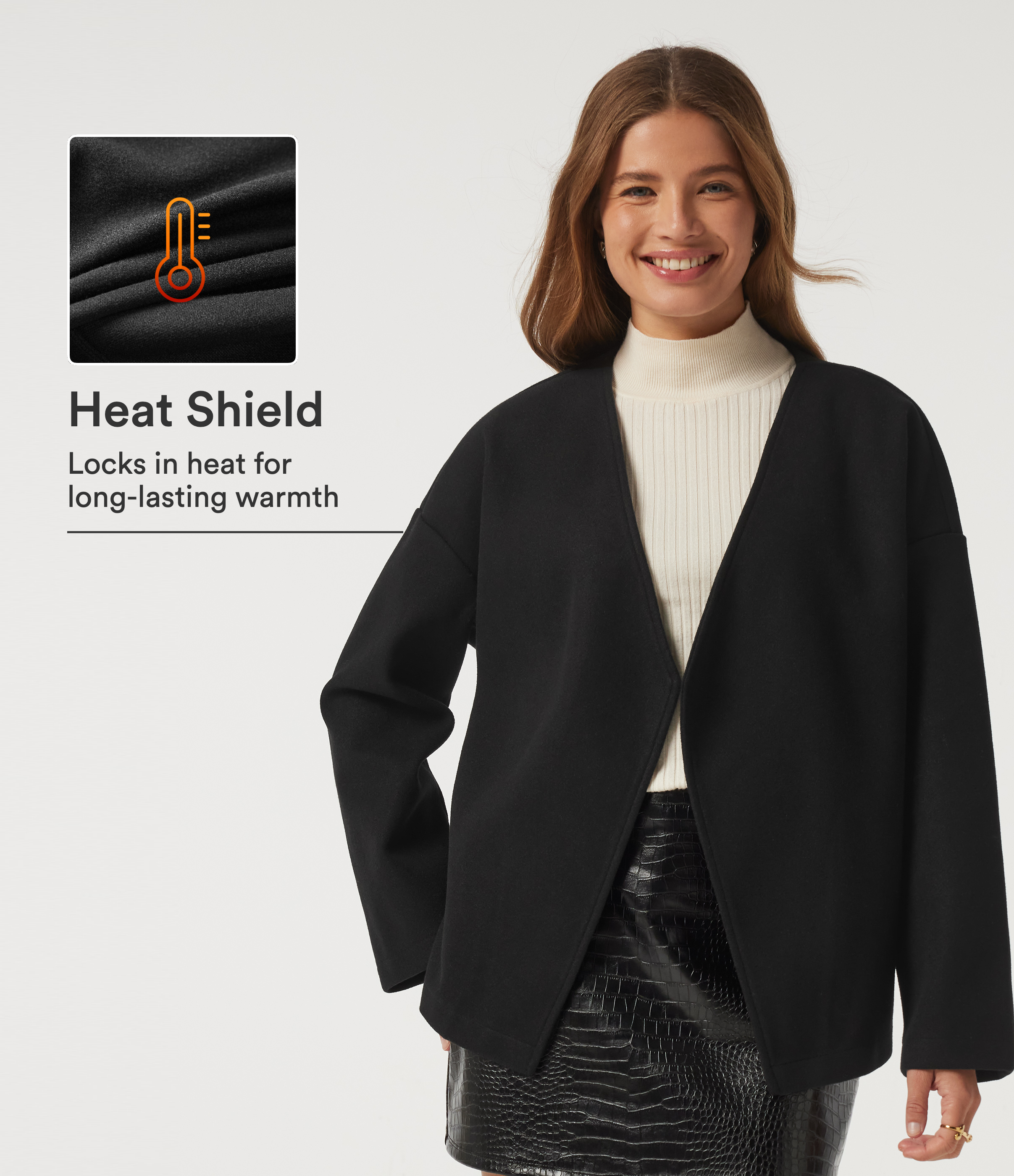 V Neck Long Sleeve Belted Fleece Casual Coat with Pockets