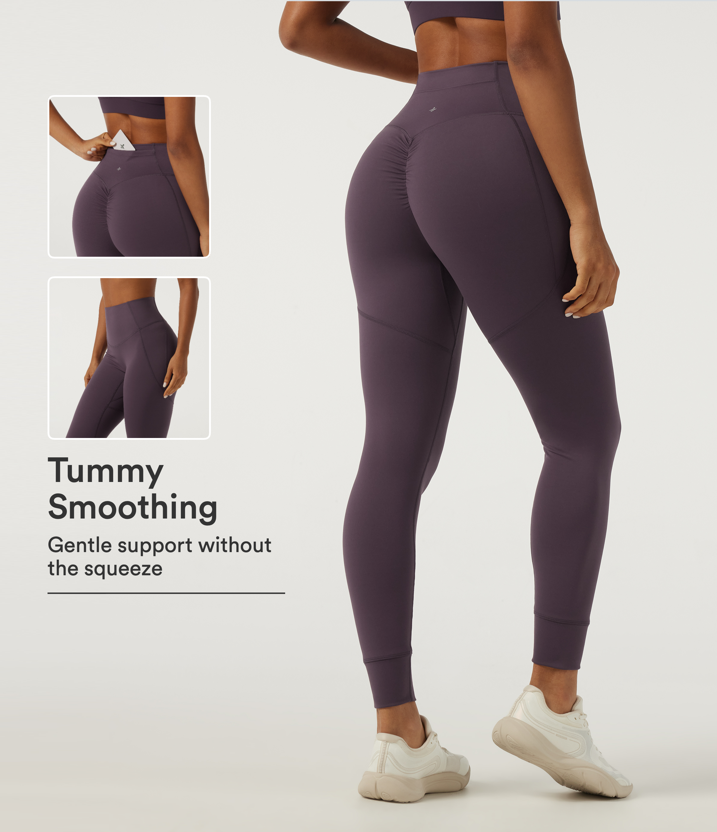 SpeedWave™ Legging d'entraînement à séchage rapide, taille haute, gainant pour le ventre, fronces au niveau des fesses, avec poche