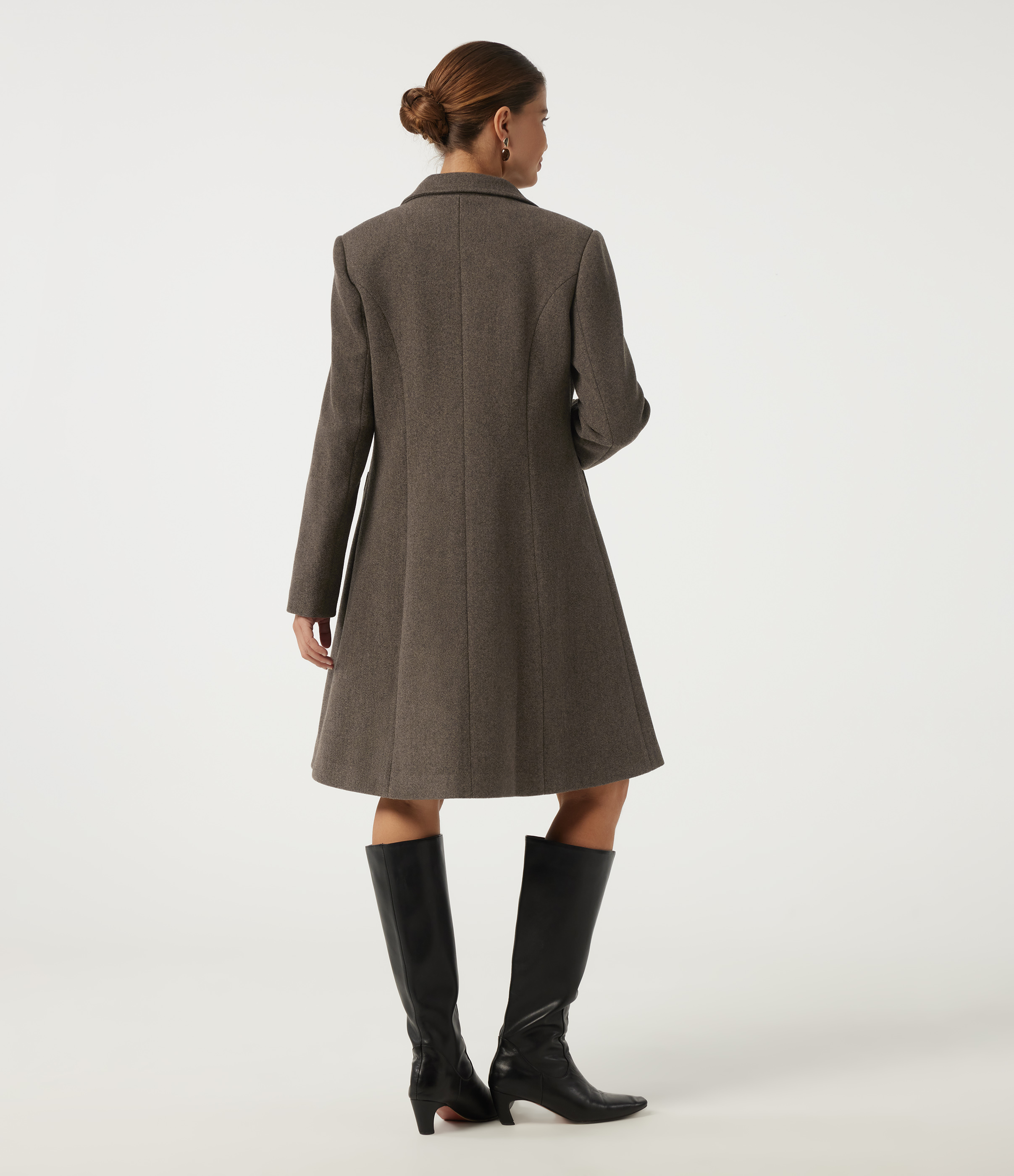 Major Brown Long Sleeve Fleece Longline Work Coat with Pockets / 2