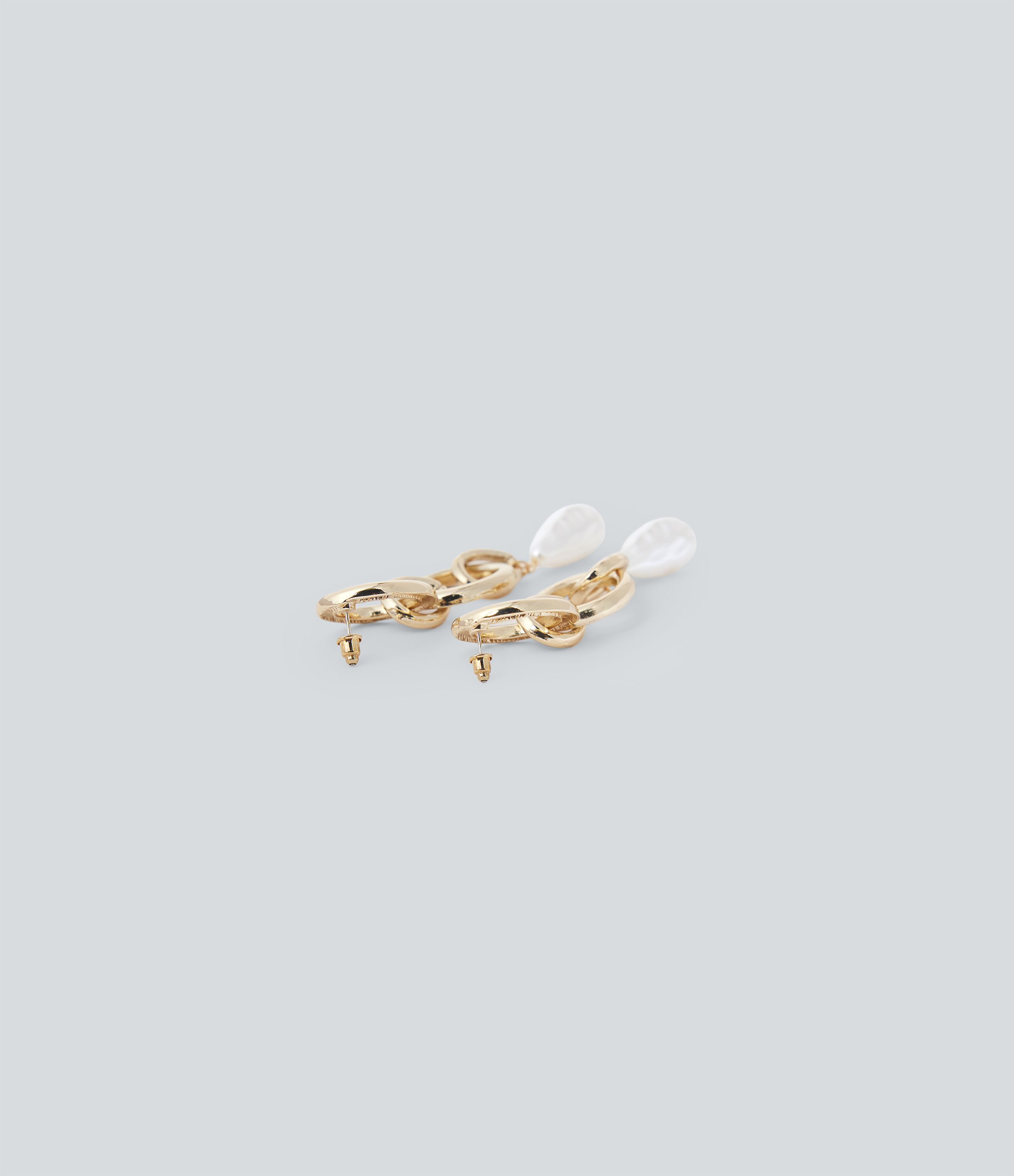 Gold Circular Acrylic Casual Earrings / 2