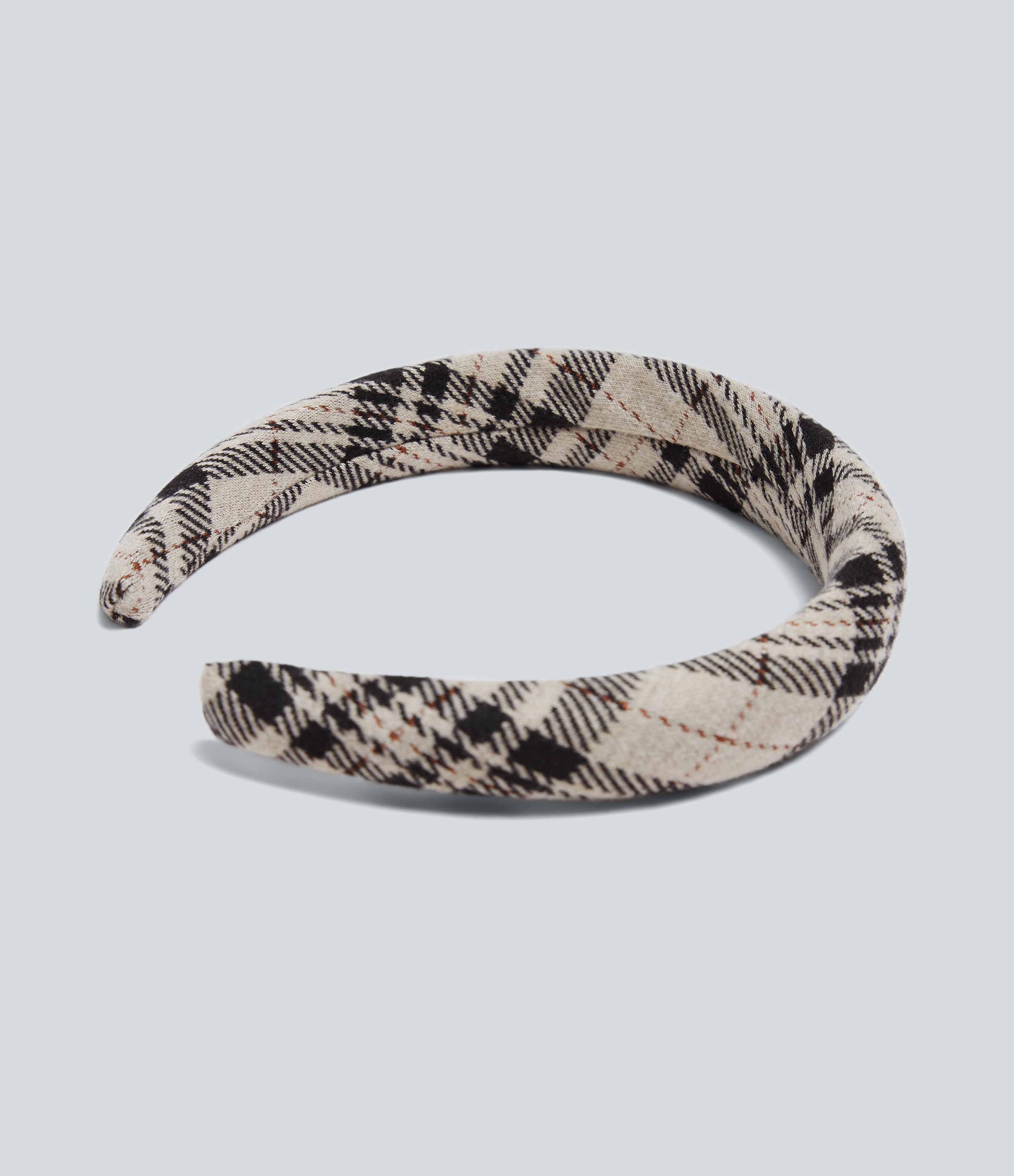Oatstone Beige Casual Plaid Headband / 2