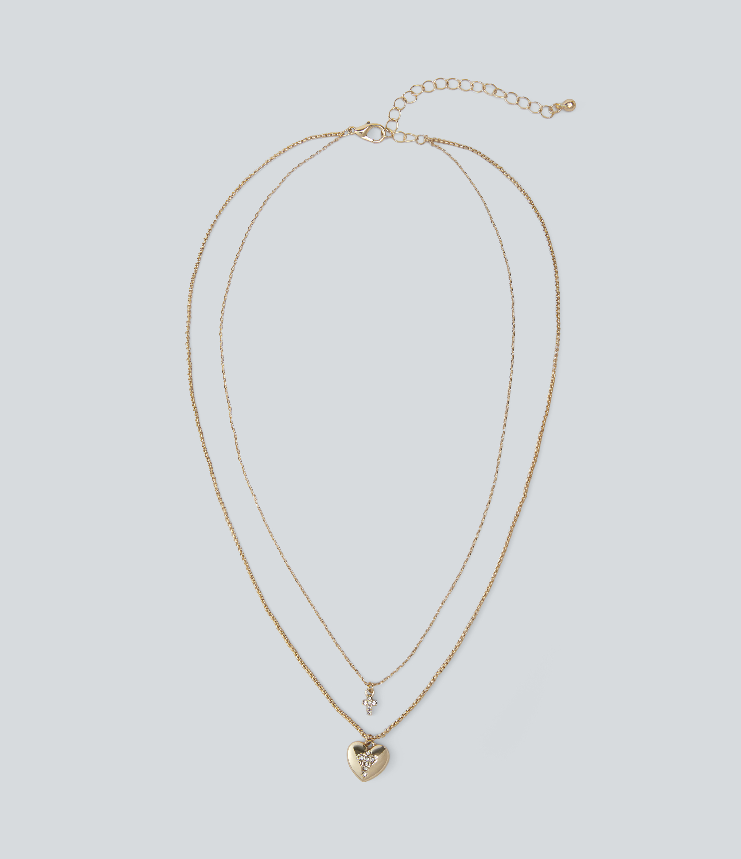 Double Layered Heart Pendant Necklace
