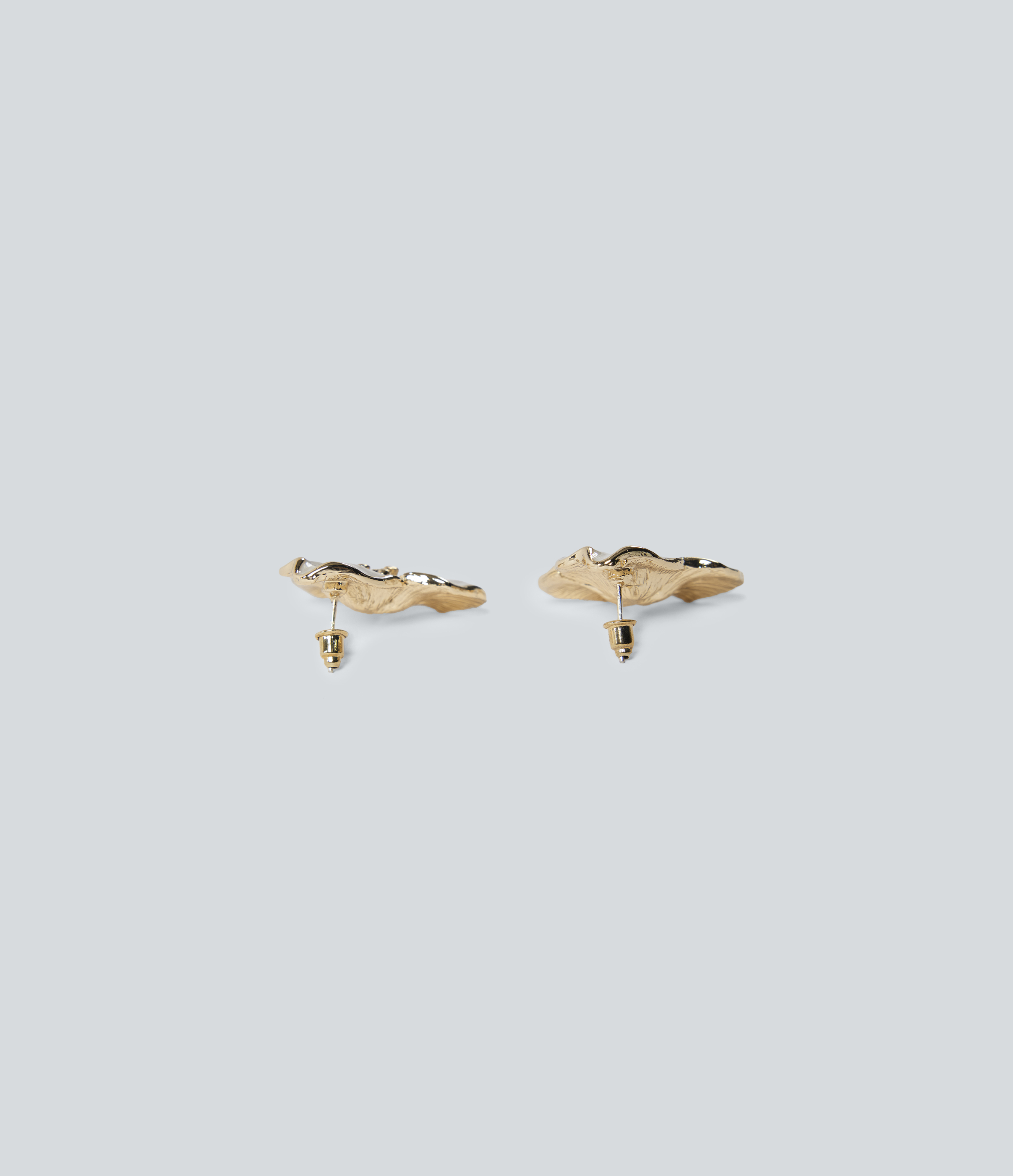 Gold Flower Glazed Drop Earrings / 2