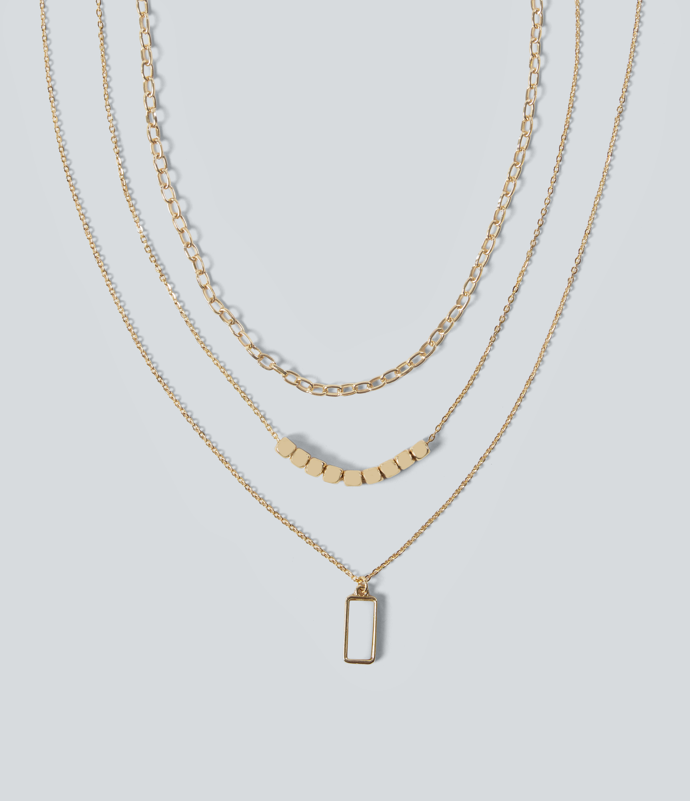 Gold Minimalist Stacked Work Necklaces / 2