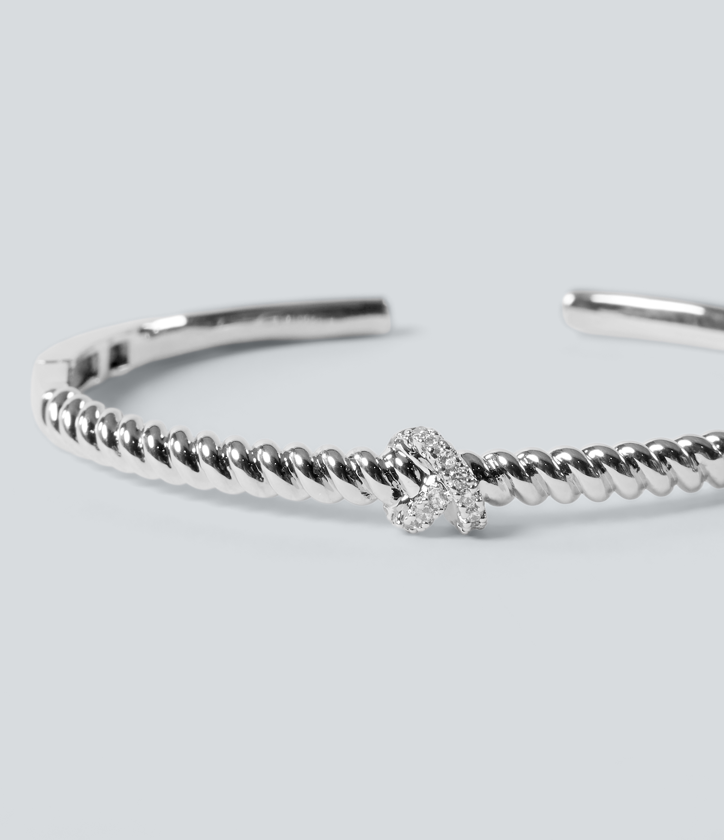 Silver Rope Knot Bracelet with Rhinestones / 2