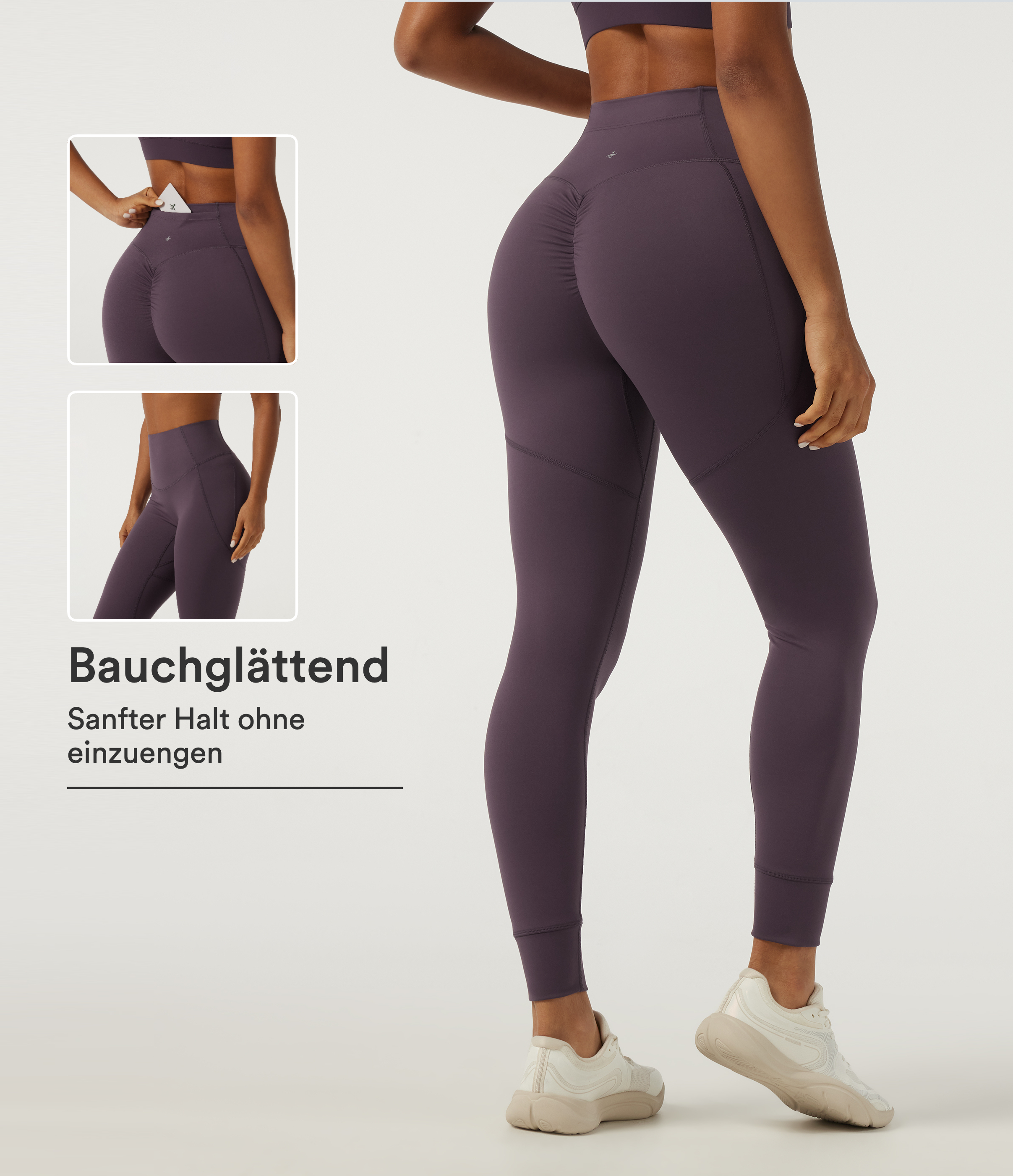 Dusky Evening purple SpeedWave™ - Trainings-Leggings mit hohem Bund, Bundtasche, Bauchkontrolle und Booty-Scrunch - schnelltrocknend / 1