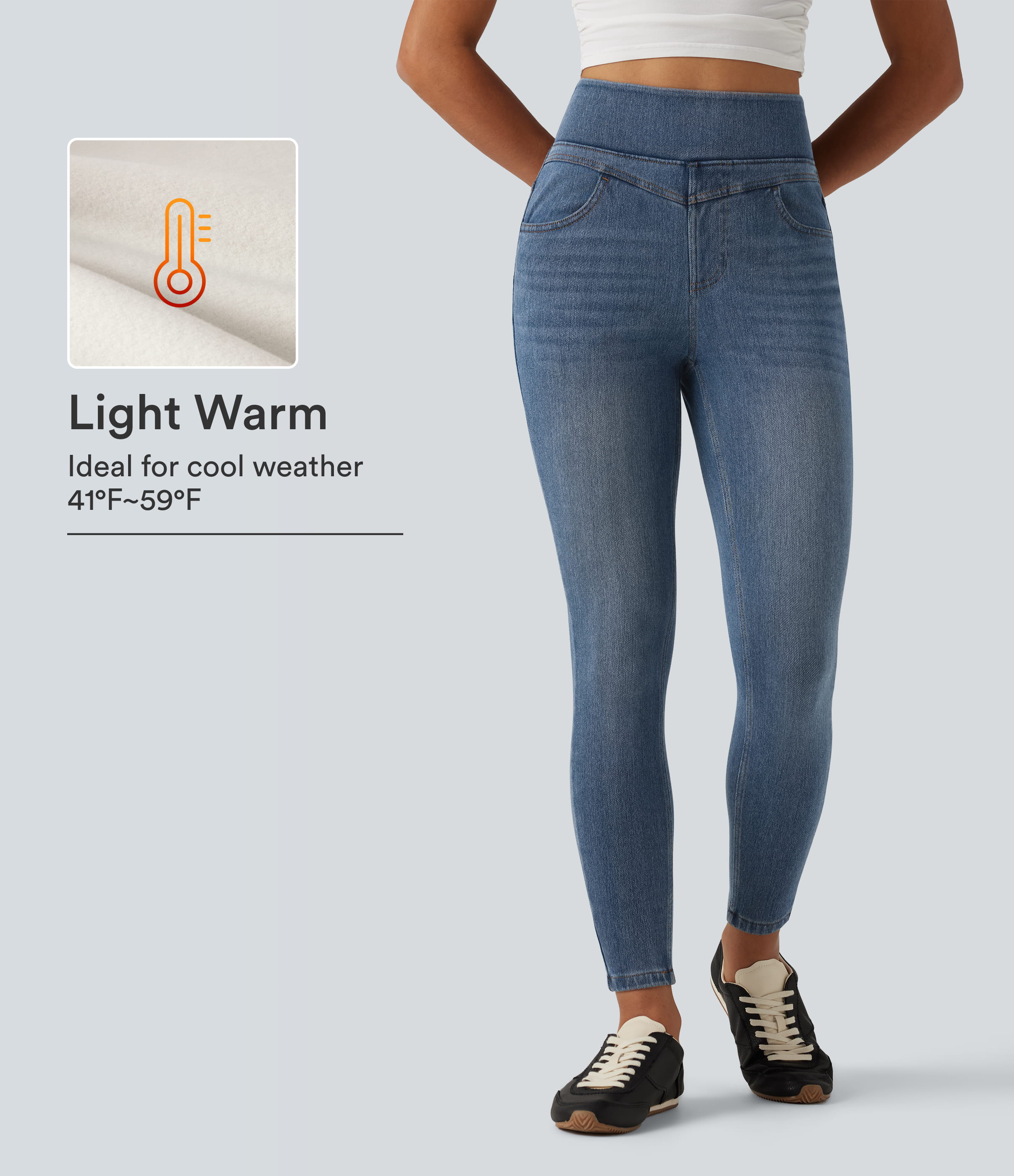 Halara Flex™ Denim Heat High Waisted Casual Jeans with Pockets