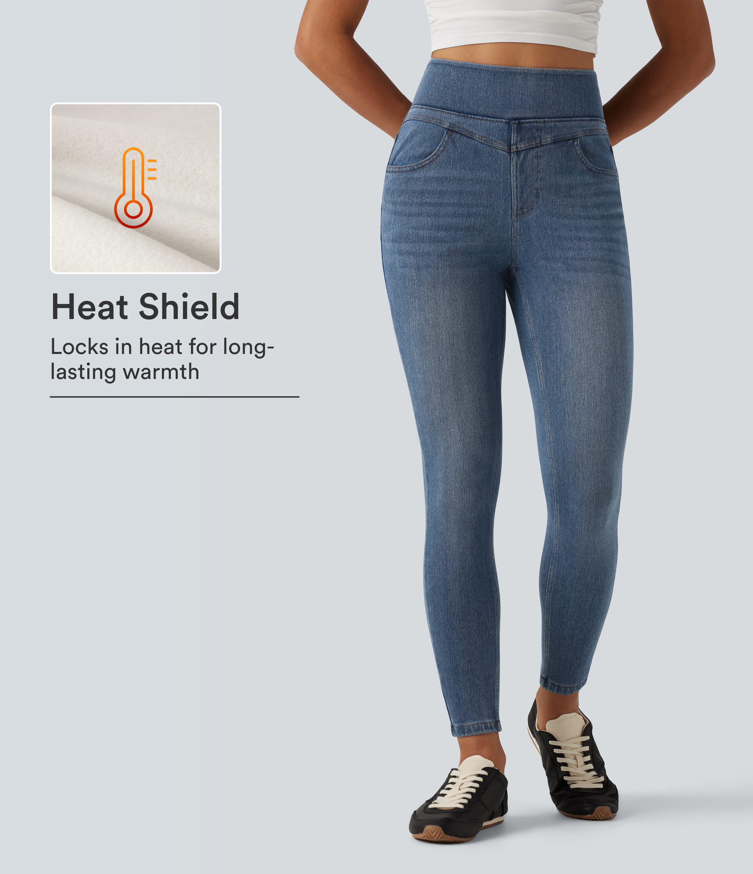 Halara Flex™ Denim Heat High Waisted Casual Jeans with Pockets 