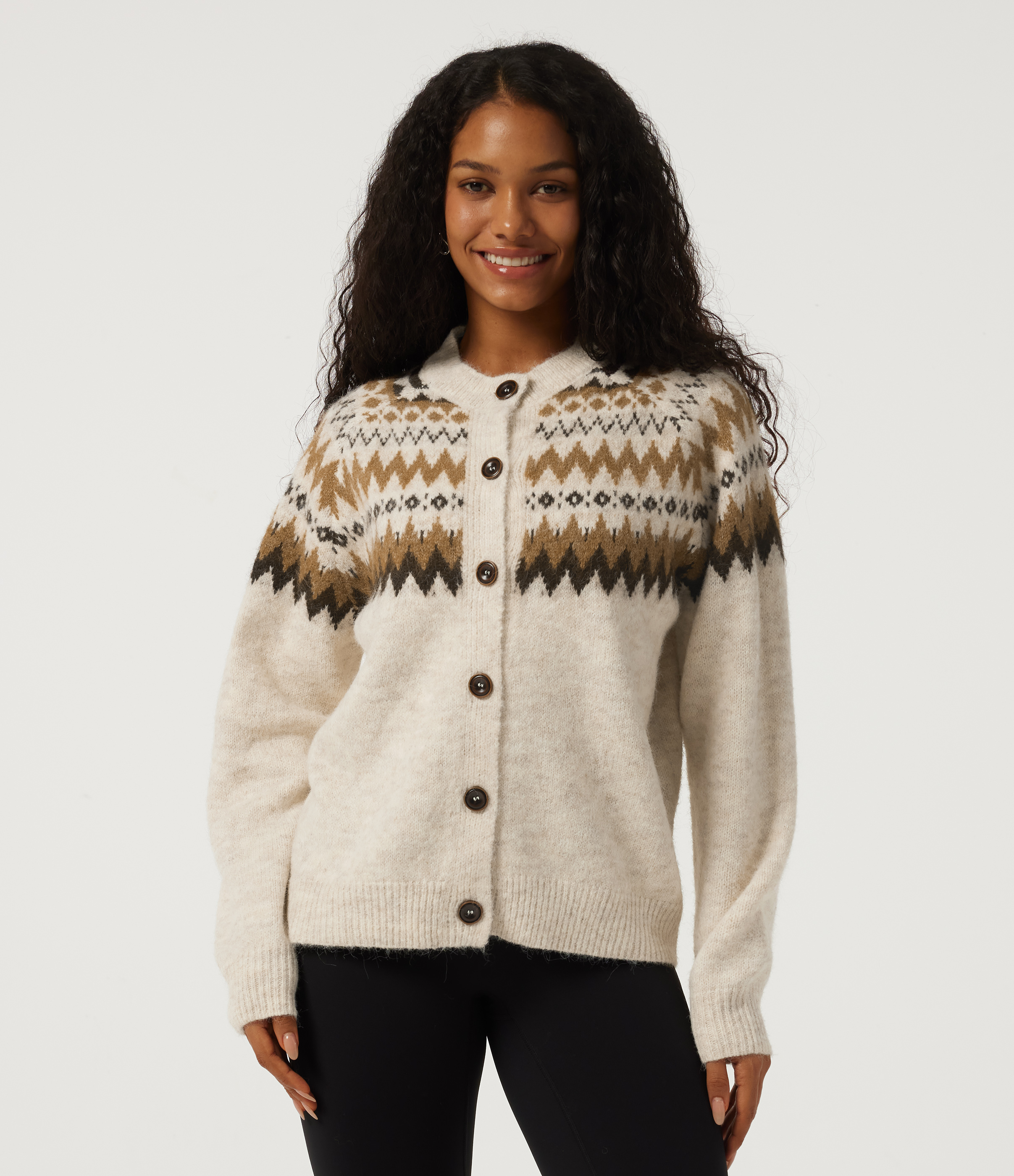 Round Neck Long Sleeve Casual Cardigan