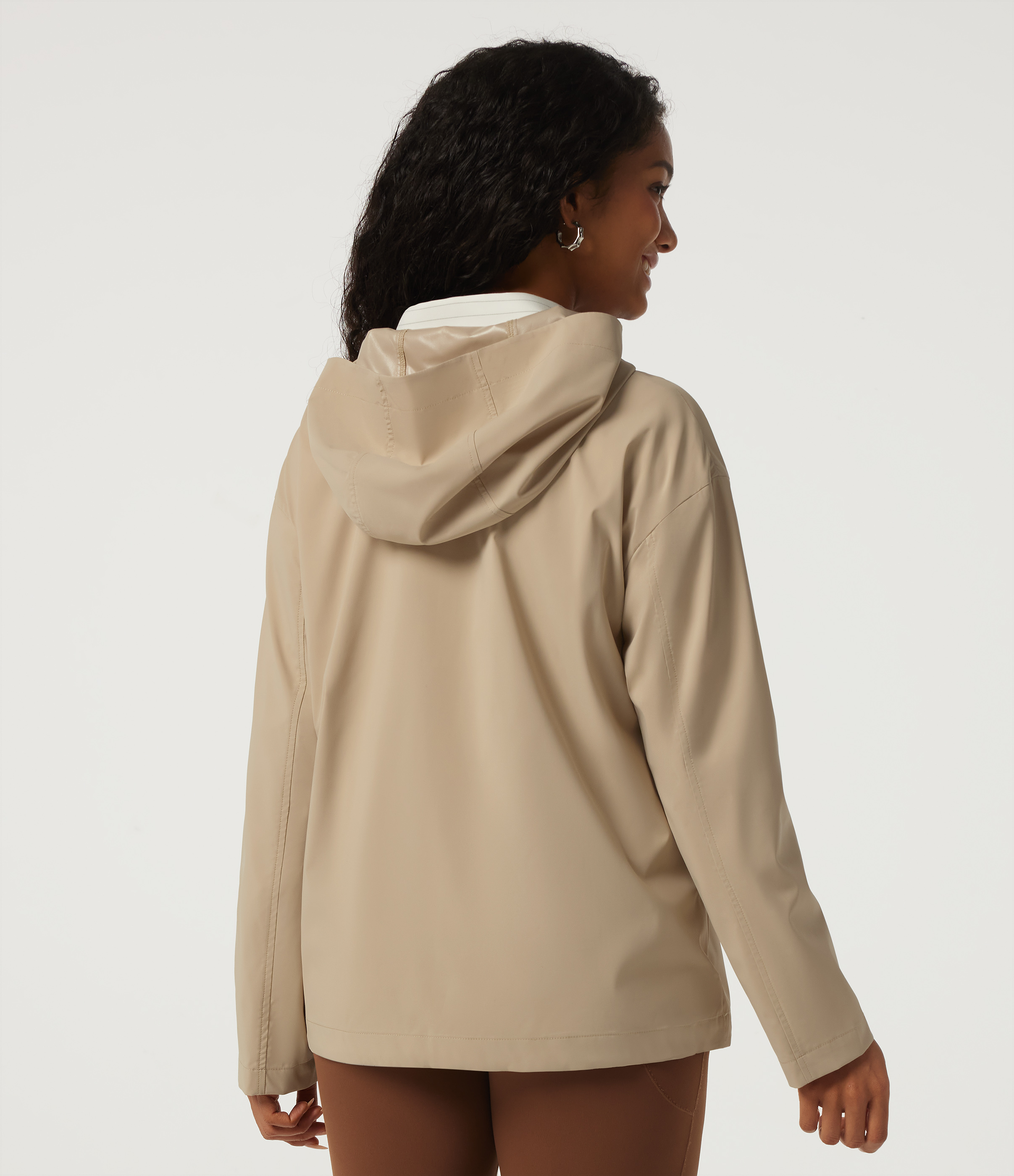Oat Khaki Hooded Long Sleeve Work Jacket with Pocket / 2