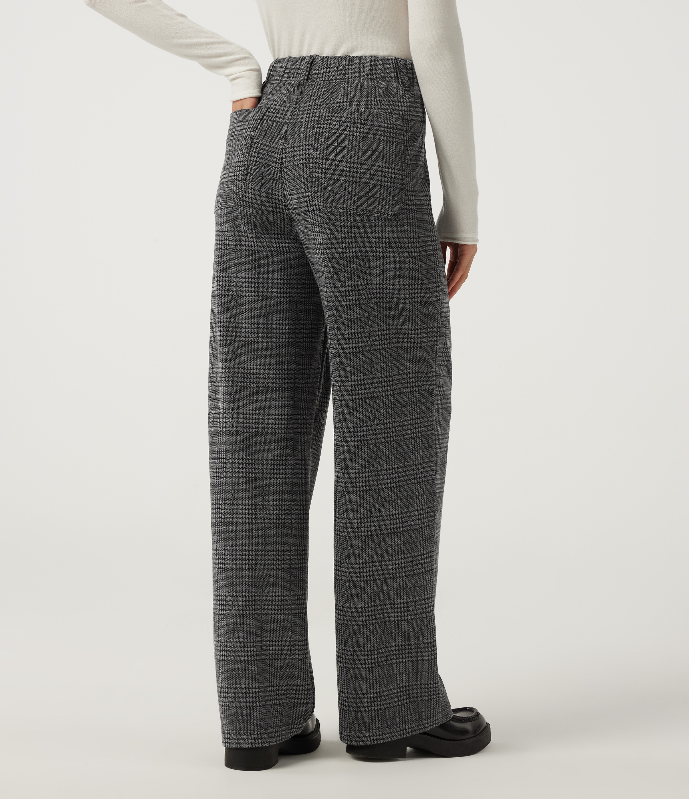 Dark Gray Plaid Halara Flex™ High Waisted Straight Leg Plaid Work Pants with Pockets / 2