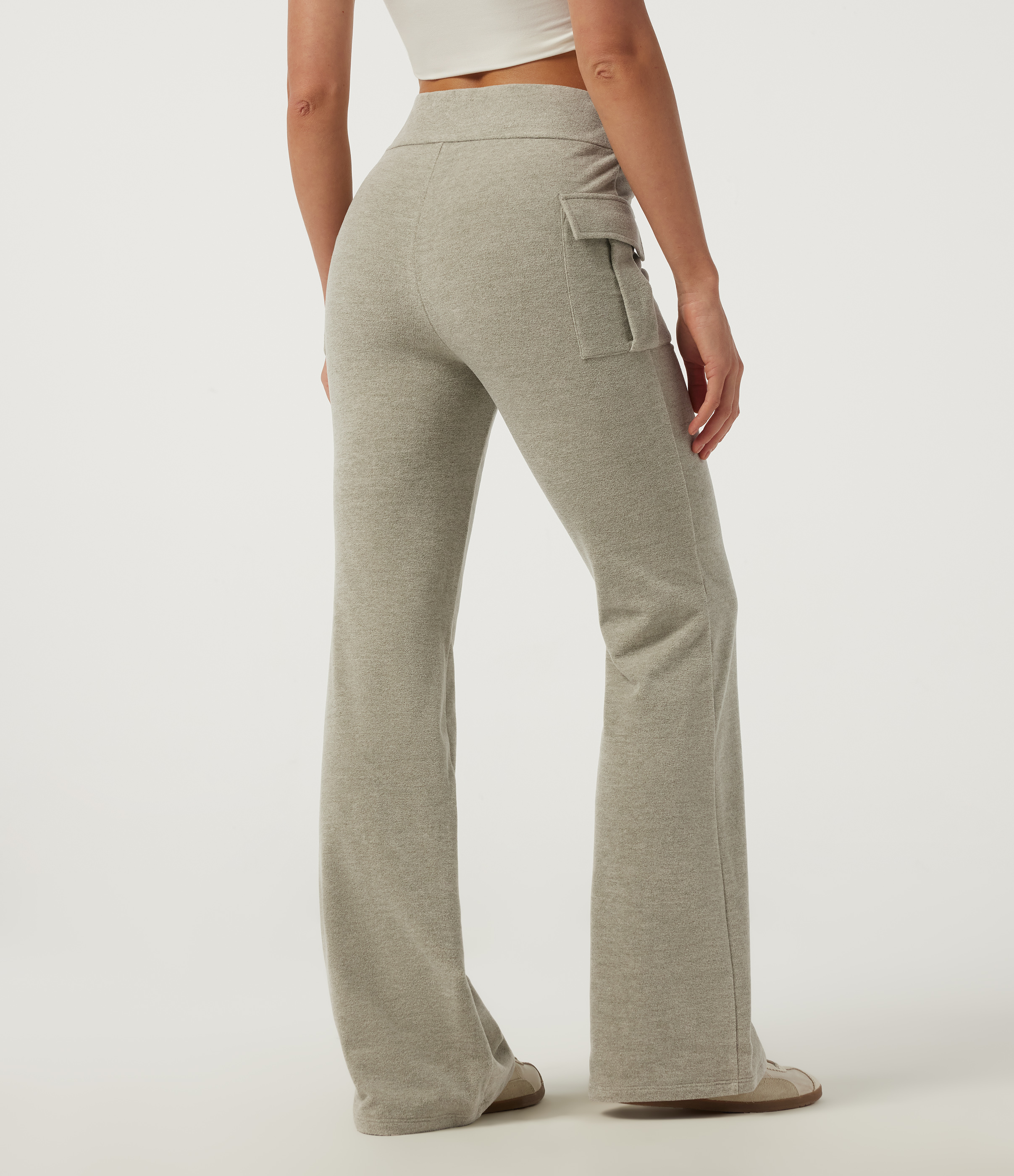 Sage Brush Pantaloni casual a zampa con vita alta e tasche / 2
