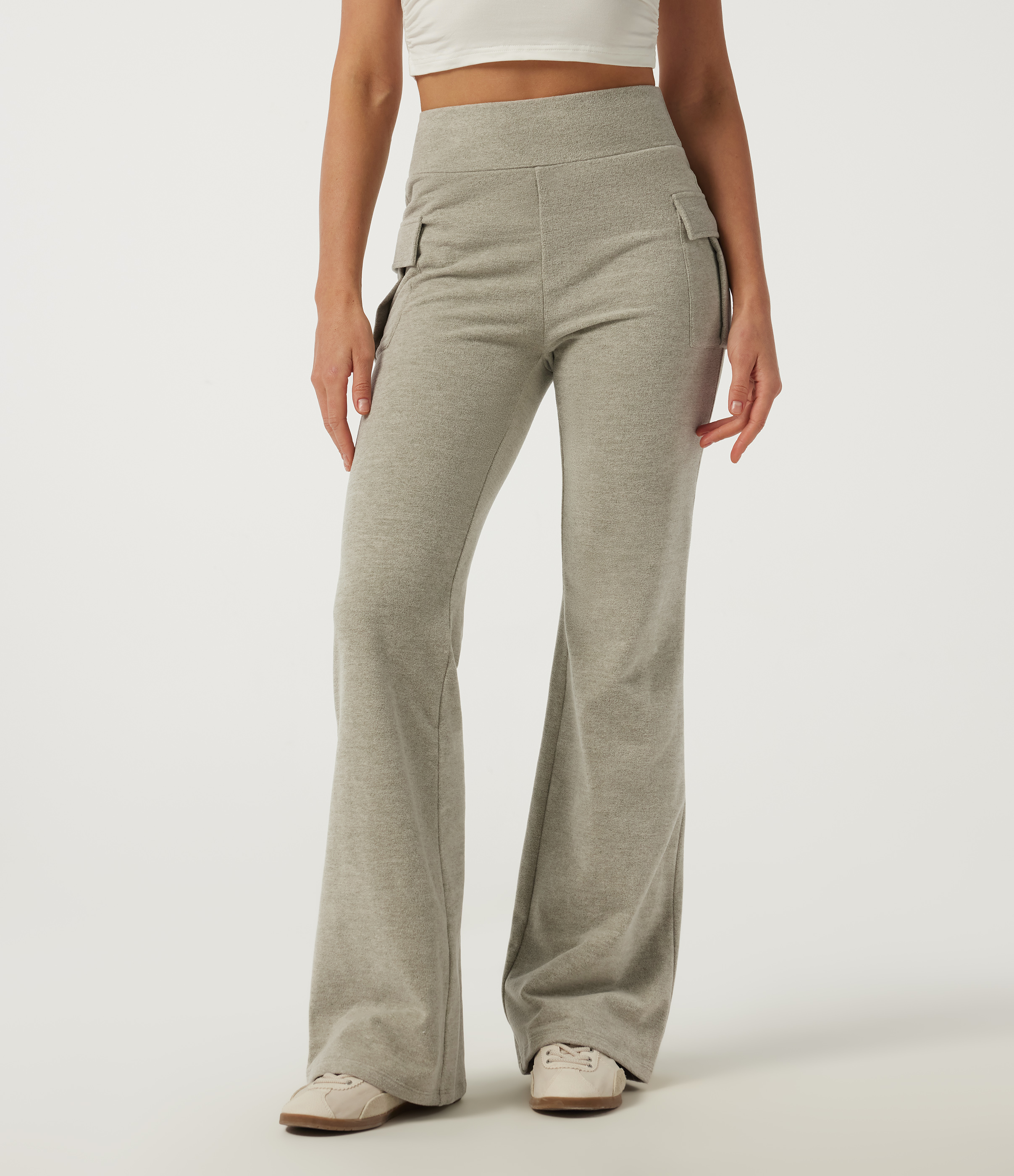 High Waisted Flare Casual Pants with Pockets