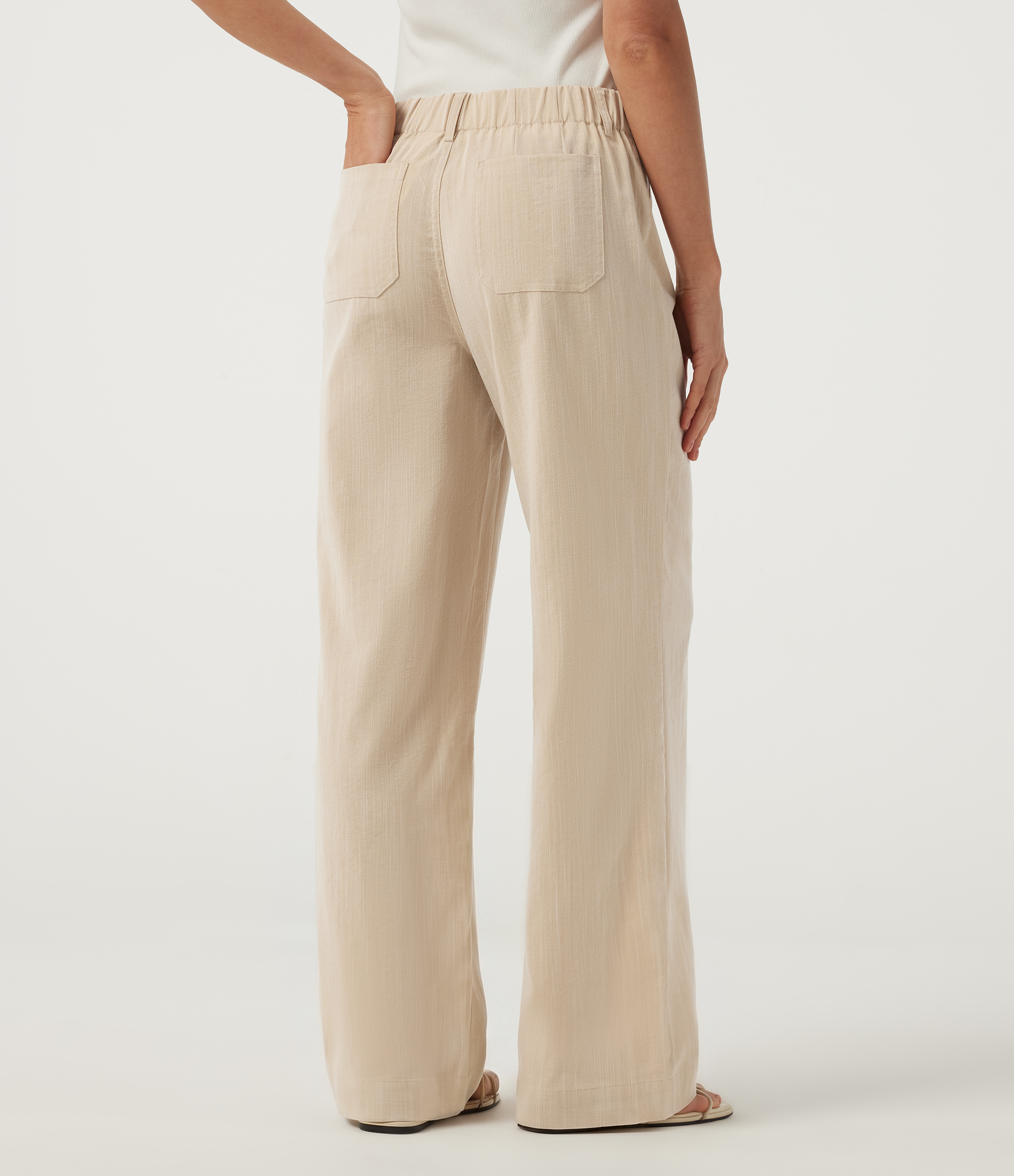 Dune Mirage Low Rise Straight Leg Casual Linen-Feel Pants with Pockets / 2