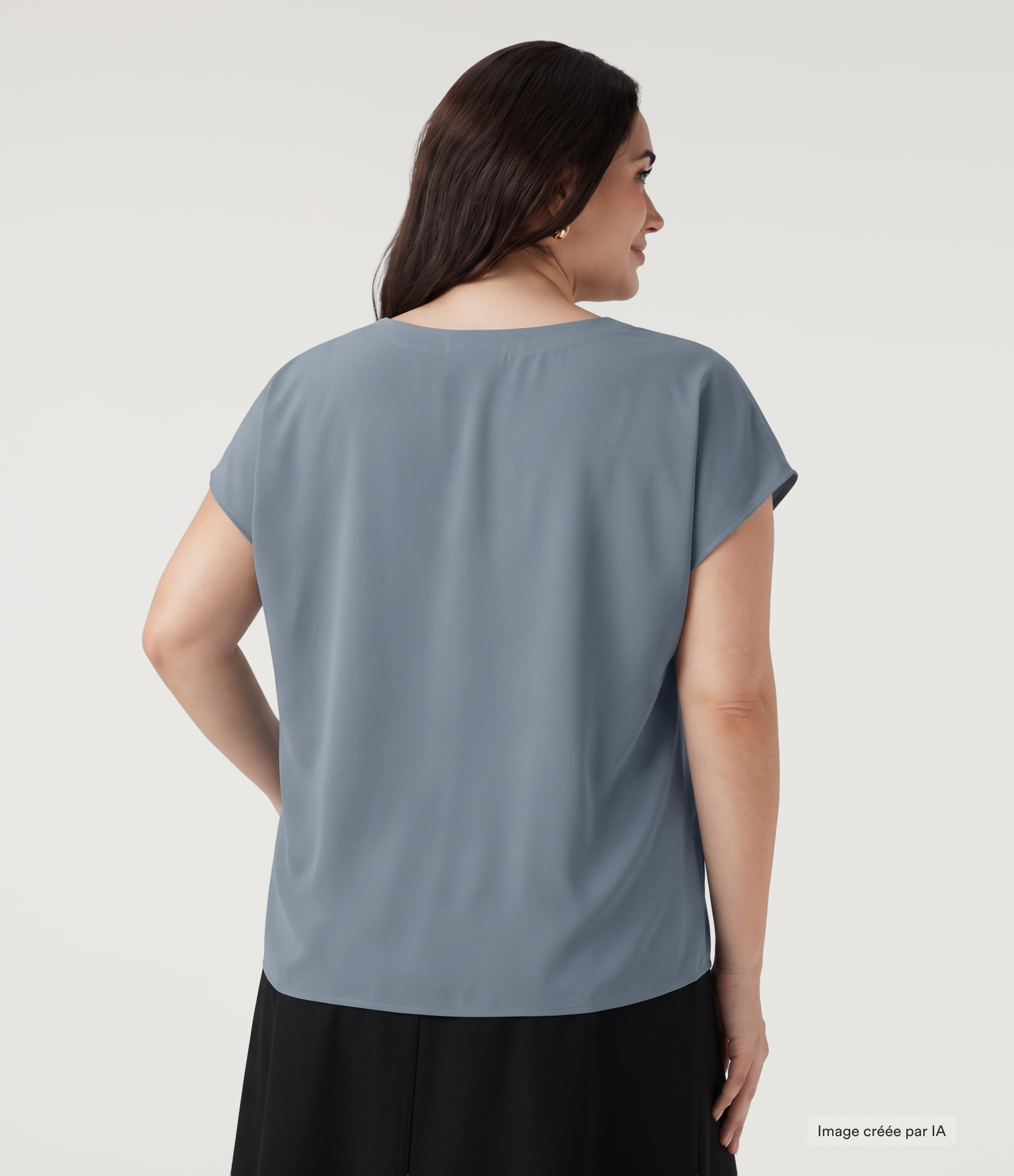 Mountain Spring Blouse esprit bureau grande taille Wrinkle Recovery à col V et manches courtes / 2