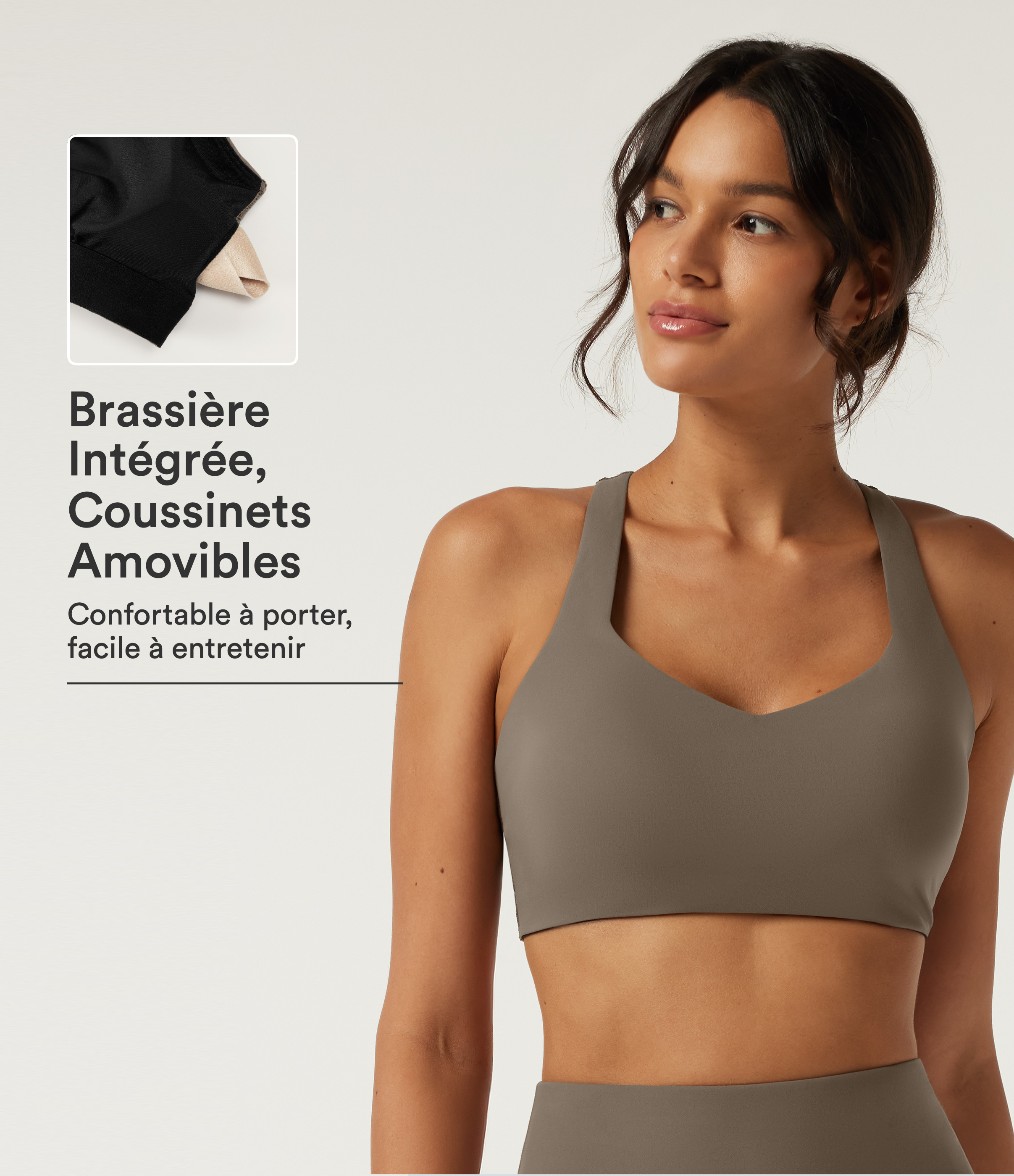 Brassière de yoga Halara UltraSculpt™ à col V et dos ajouré avec maintien intégré