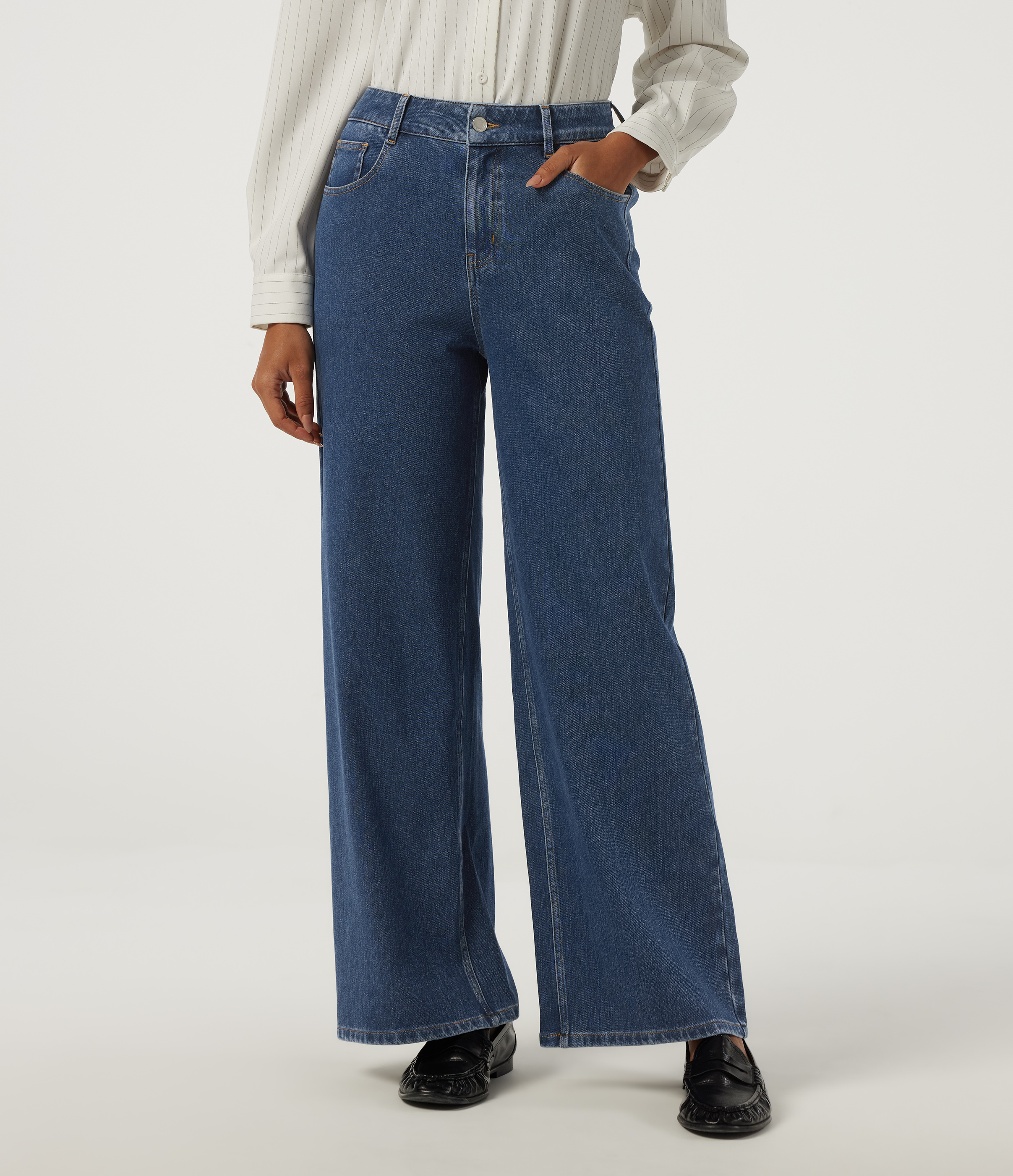 Halara Flex™ High Waisted Wide Leg Casual Jeans with Pockets