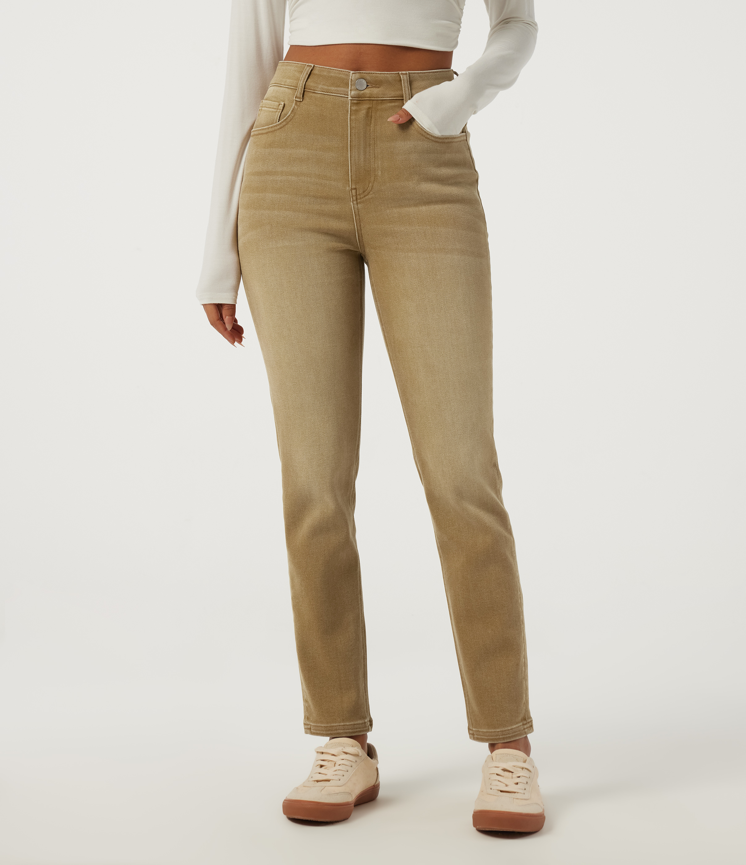 High Waisted Skinny Colorful Casual Jeans with Pockets