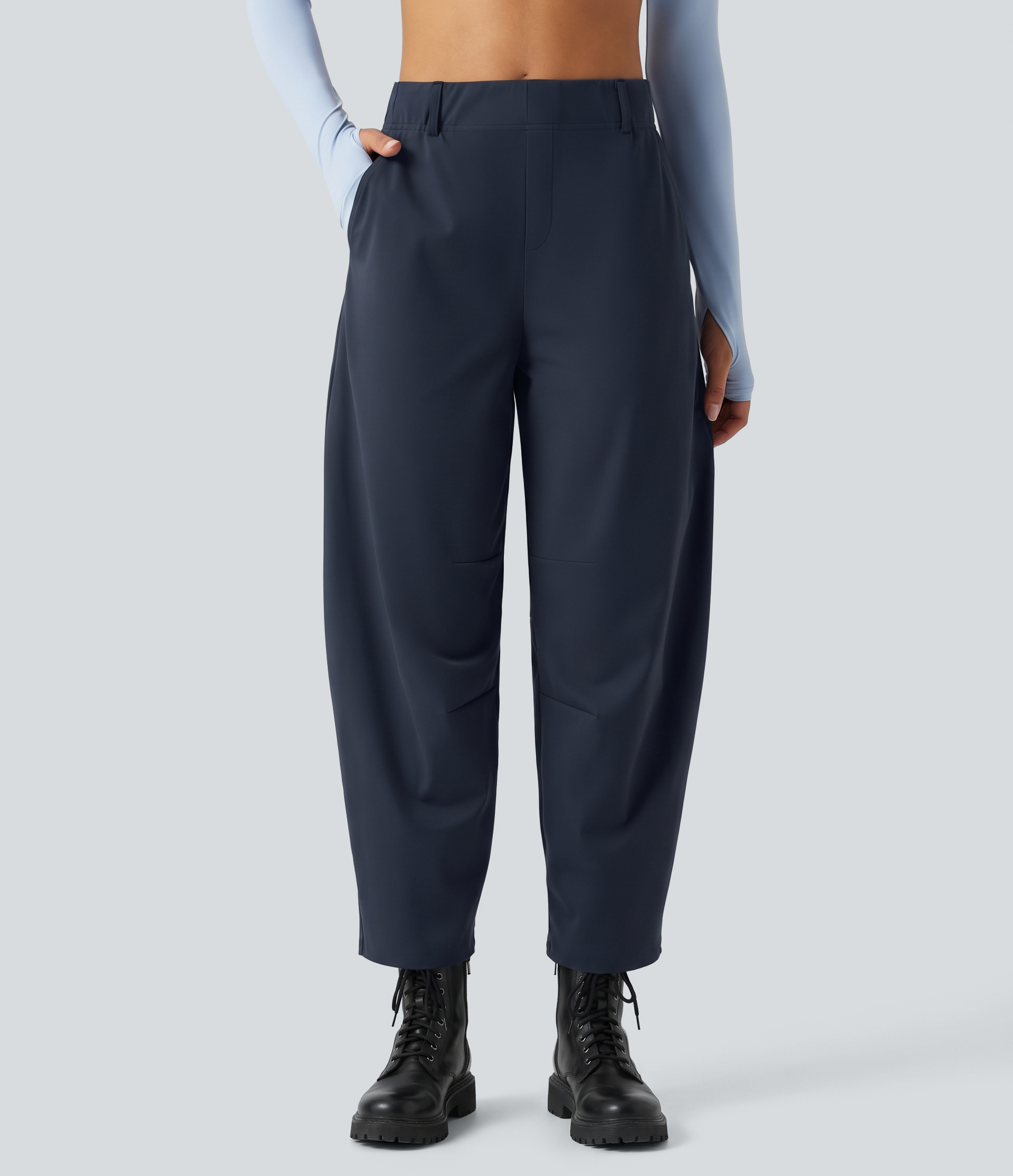 DayStretch High Waisted Barrel Leg Dance Pants with Pockets