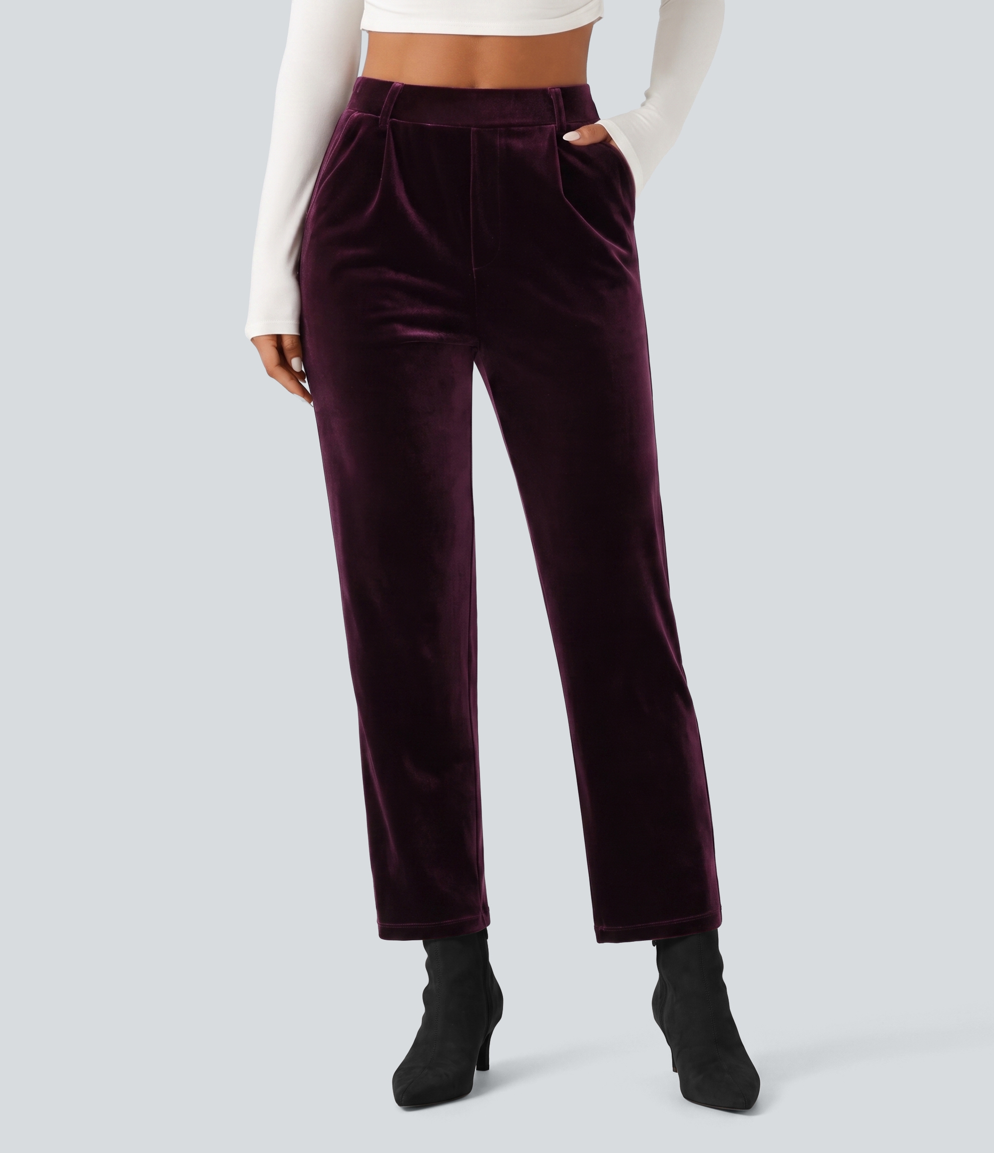 Halara Flex™ High Waisted Velvet Work Pants with Pockets