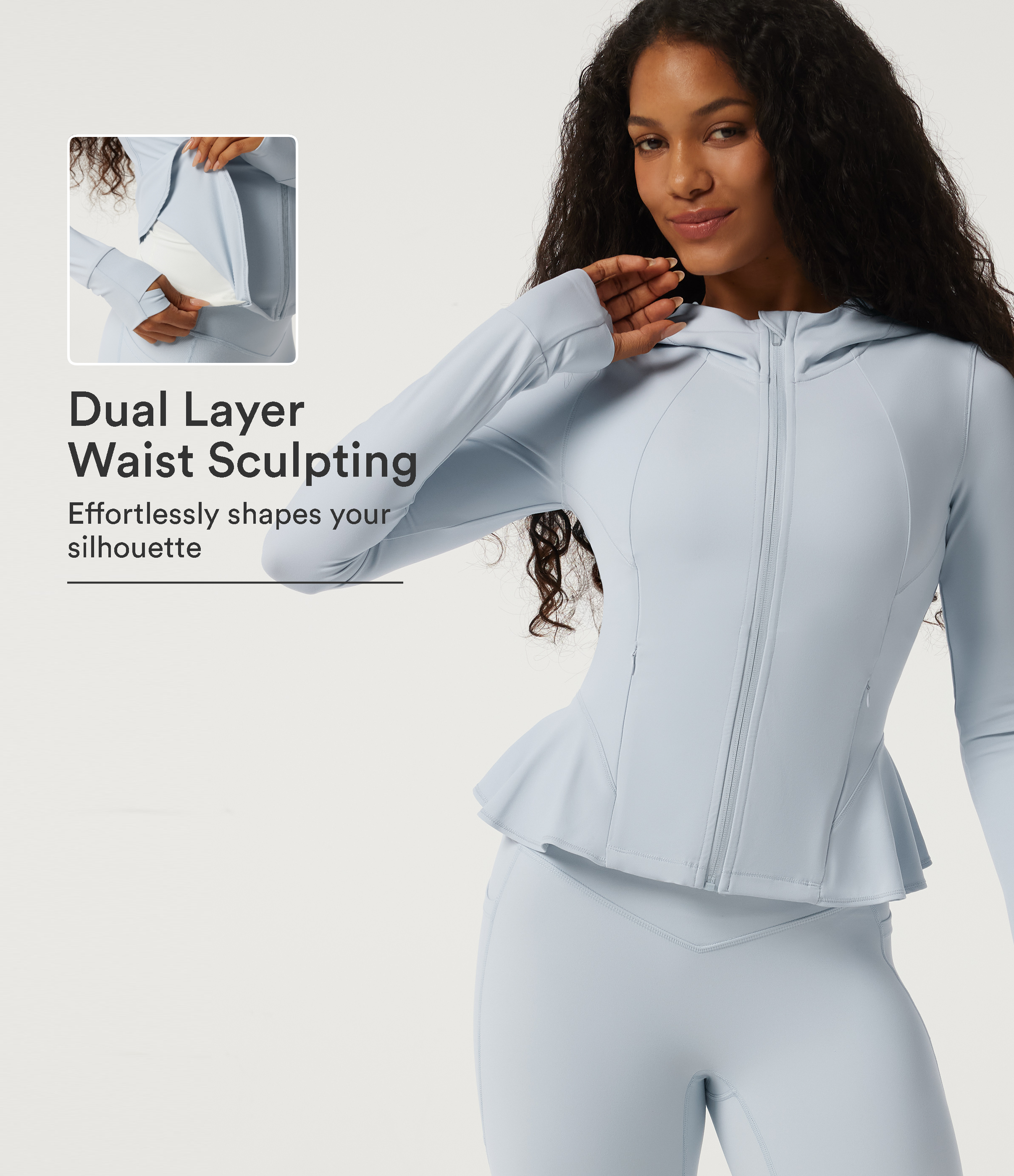 Halara UltraSculpt™ Hooded Long Sleeve Yoga Curvy Jacket with Pockets